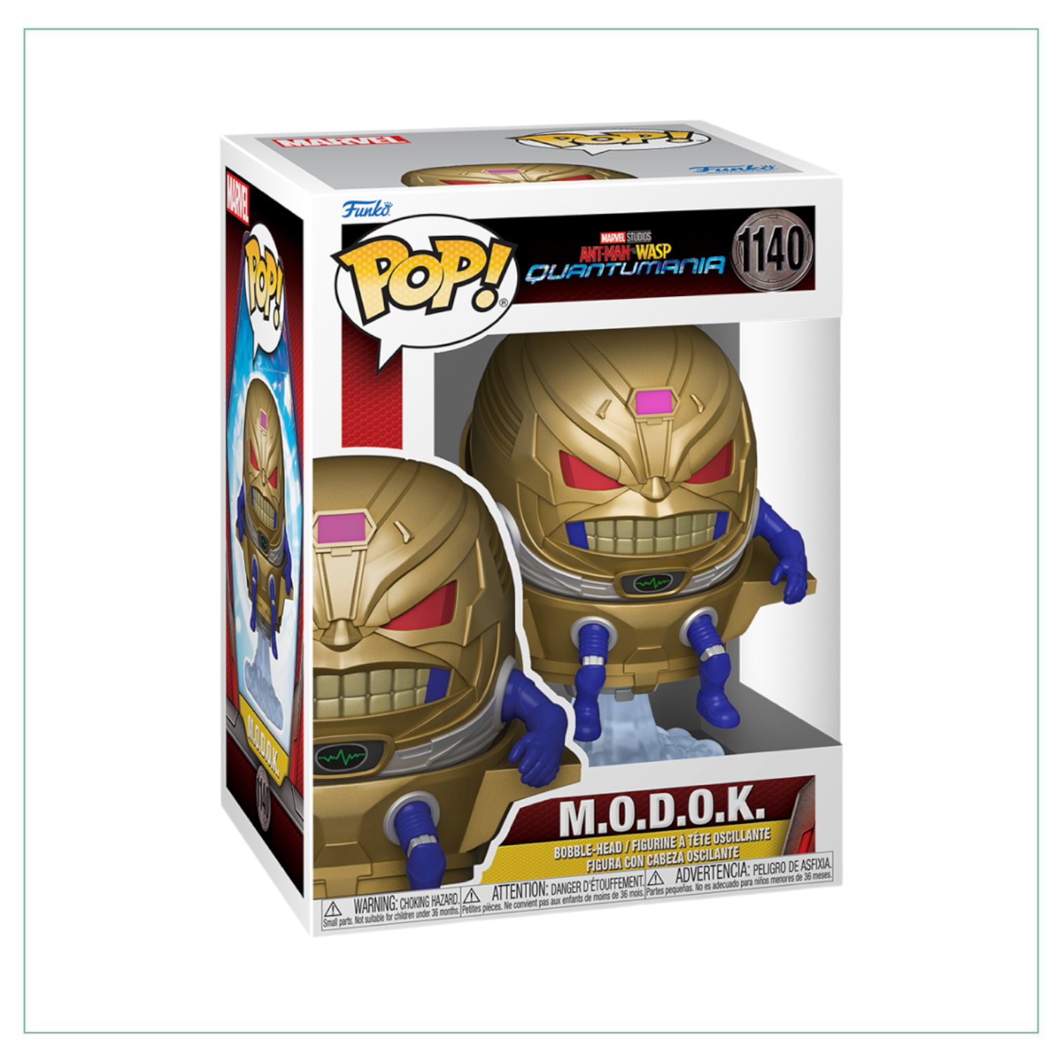 M.O.D.O.K. #1140 Funko Pop! from Ant-Man and the Wasp: Quantumania, showcasing a cool character with a fun, collectible style.