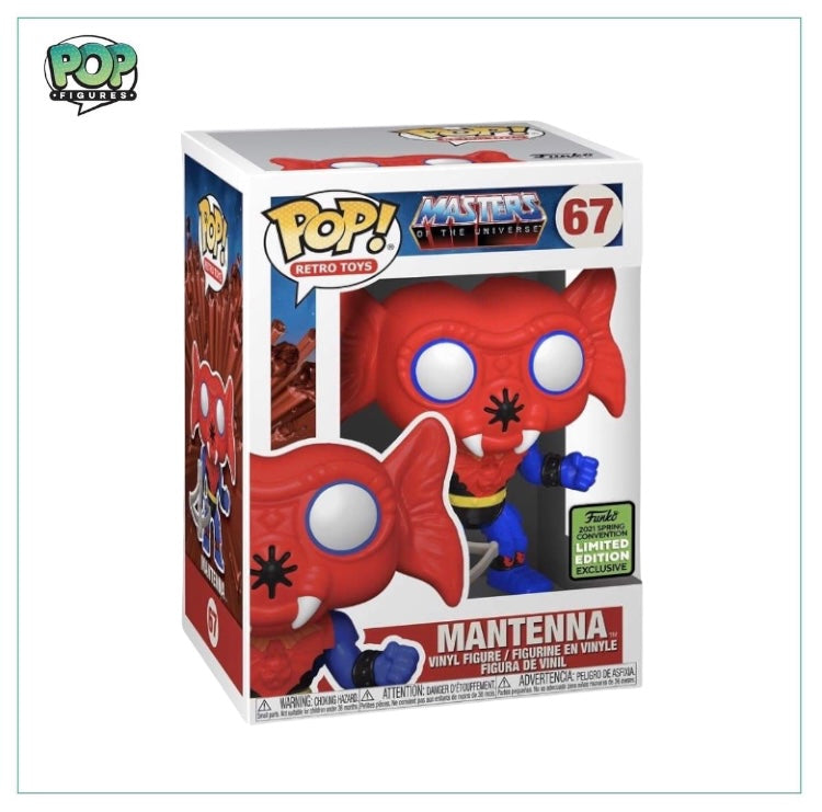 Mantenna #67 Funko Pop! from Masters of the Universe, 2021 ECCC Shared Exclusive, featuring vibrant colors and unique design.