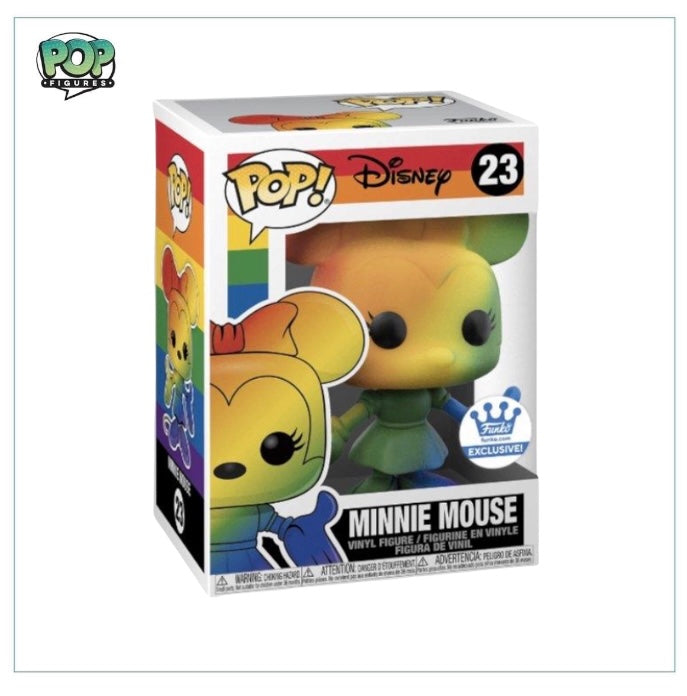 Minnie Mouse #23 Funko Pop! figure celebrating Pride, featuring vibrant colors and a cheerful expression.