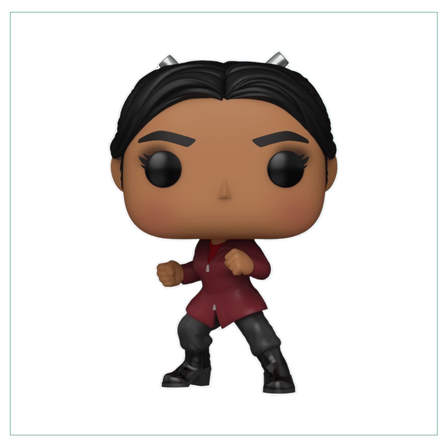 Najma #1081 Funko Pop! of Ms. Marvel, featuring her iconic outfit and a cheerful expression.