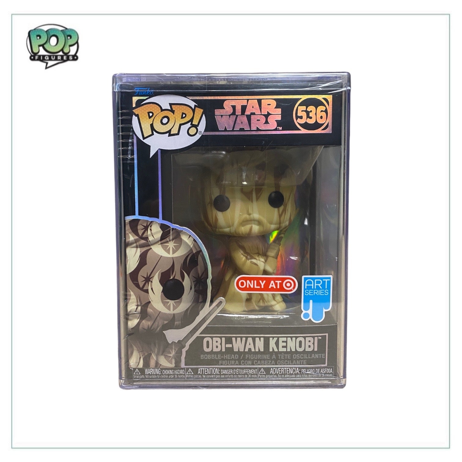 Obi-Wan Kenobi #536 Funko Pop! from the Art Series, a Target Exclusive, showcasing the iconic Jedi in vibrant design.