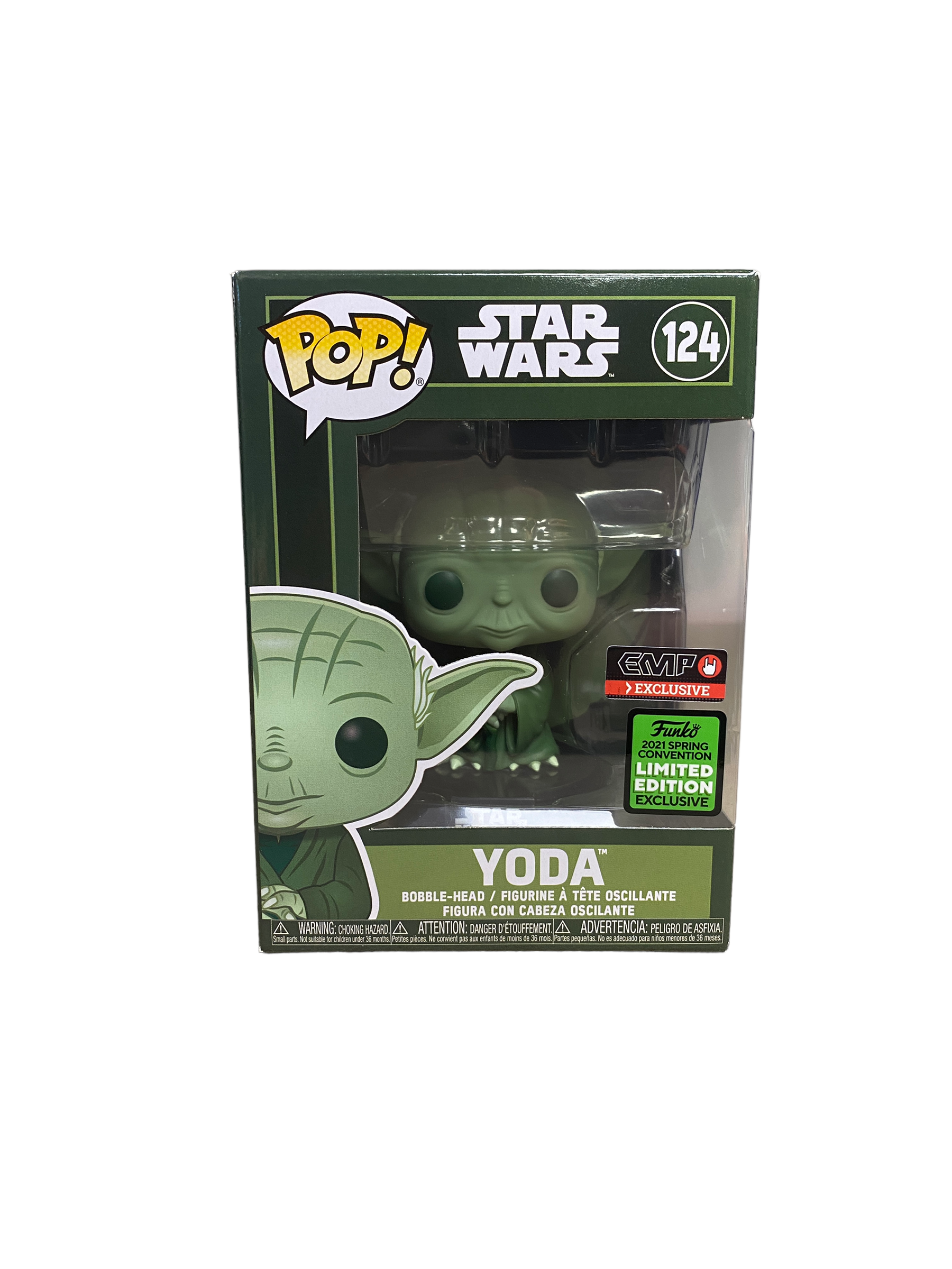 Yoda #124 (Dagobah Green) Funko Pop! - Star Wars - ECCC 2021 / EMP Shared Exclusive - Condition 9/10