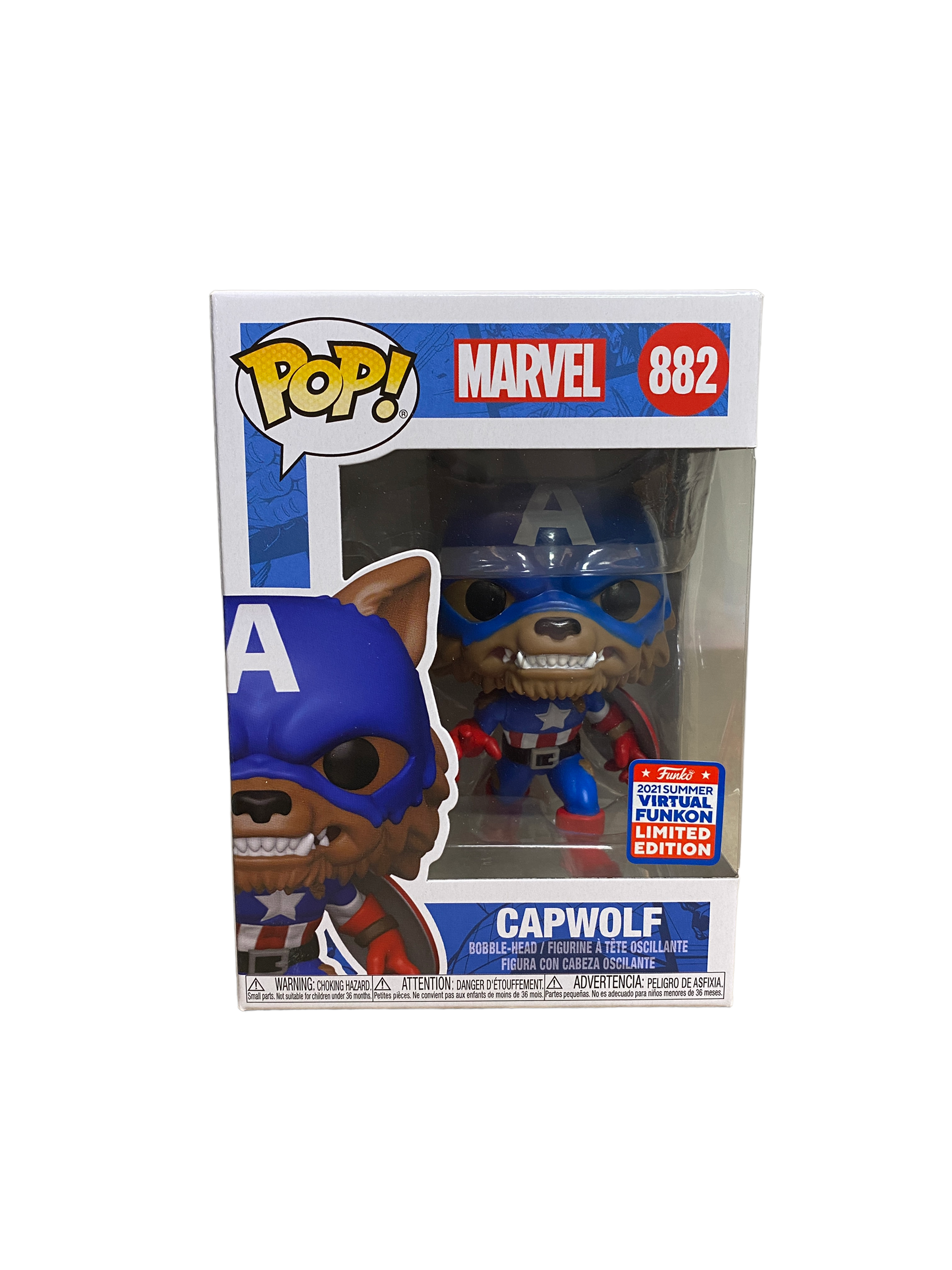 Capwolf #882 Funko Pop! - Marvel - Virtual Funkon 2021 Official Convention Exclusive - Condition 9.5/10