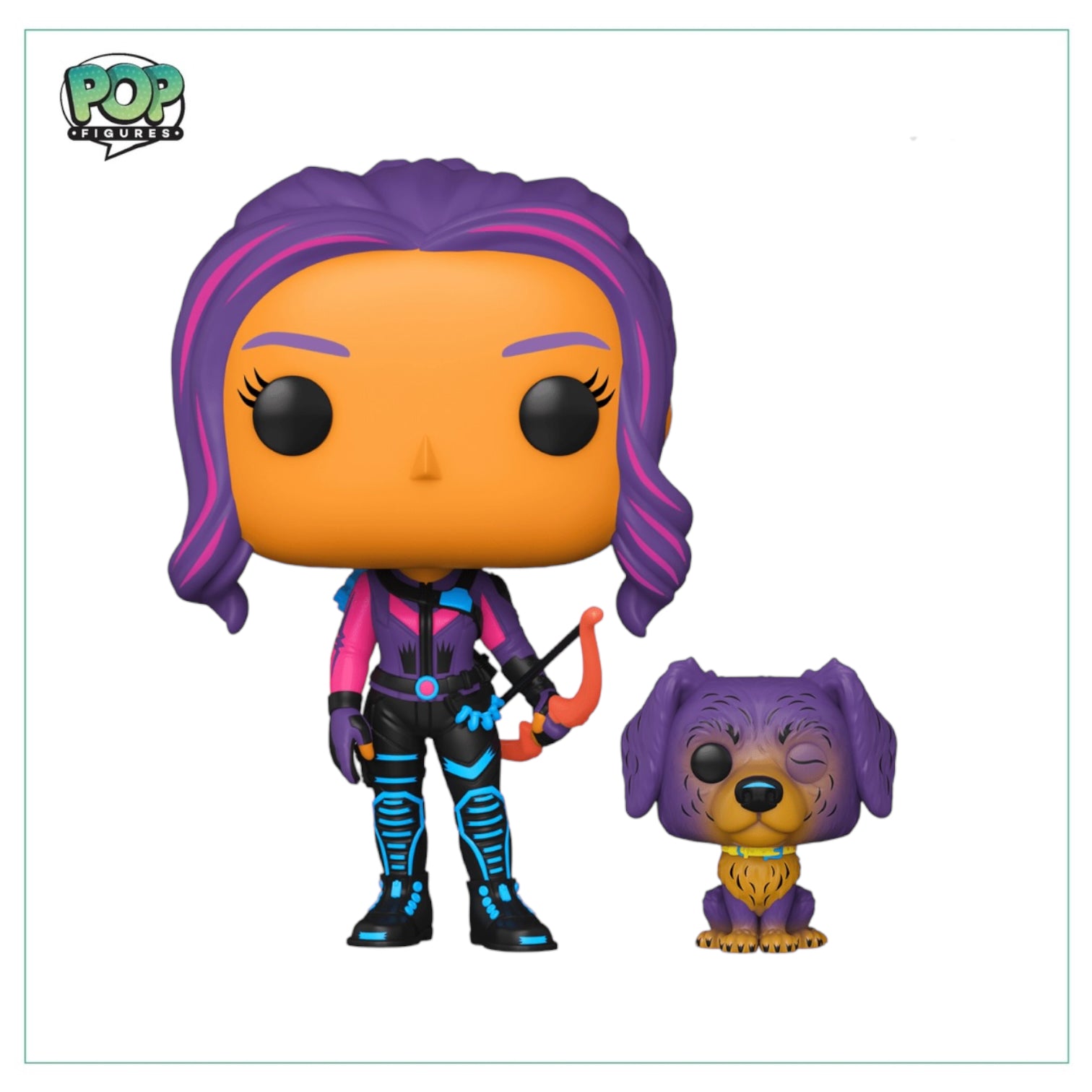 Kate Bishop with Lucky the Pizza Dog #1212 Funko Pop! - Blacklight - Special Edition