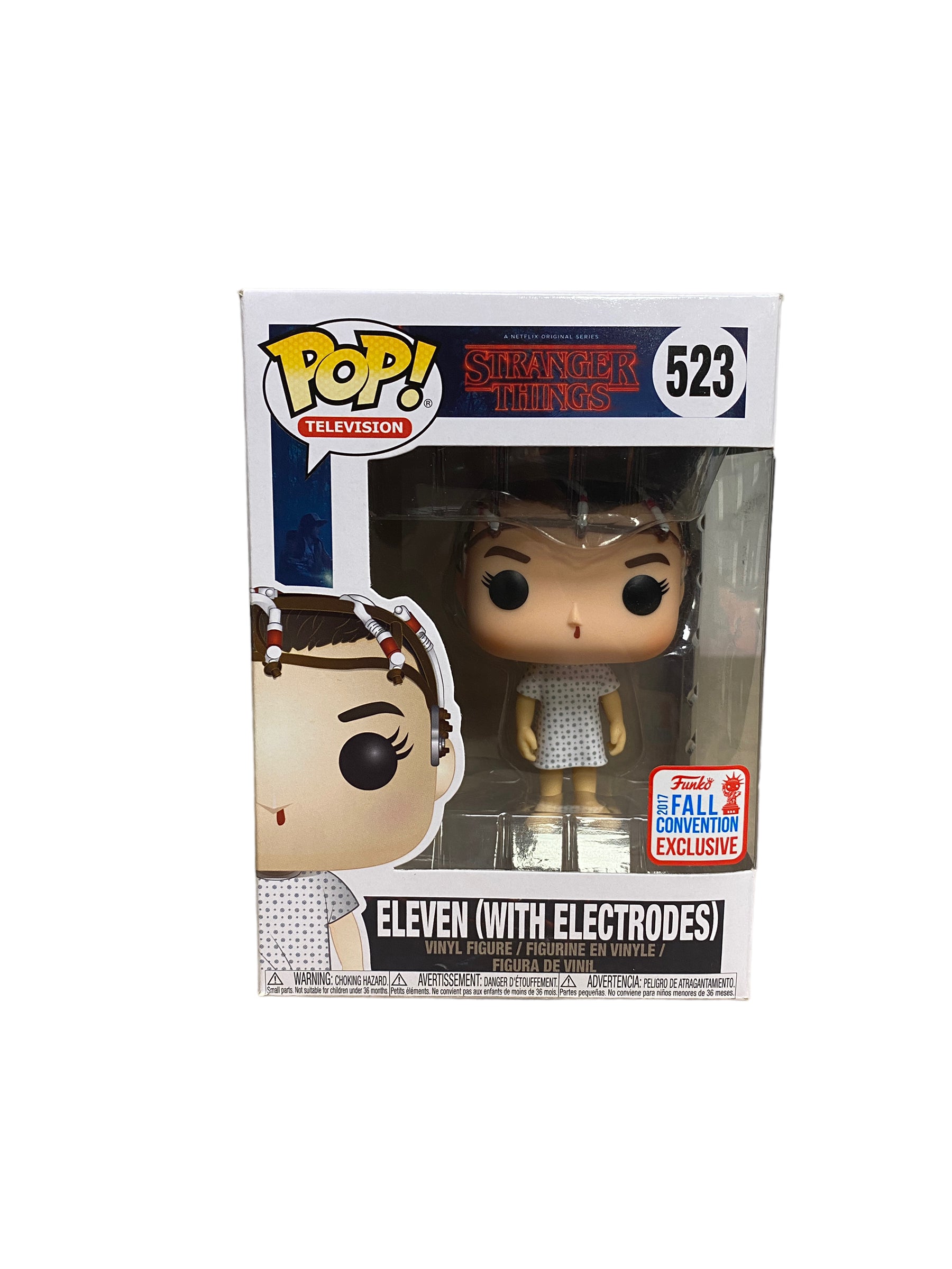 Eleven (With Electrodes) #523 Funko Pop! - Stranger Things - NYCC 2017 Shared Exclusive - Condition 8.25/10