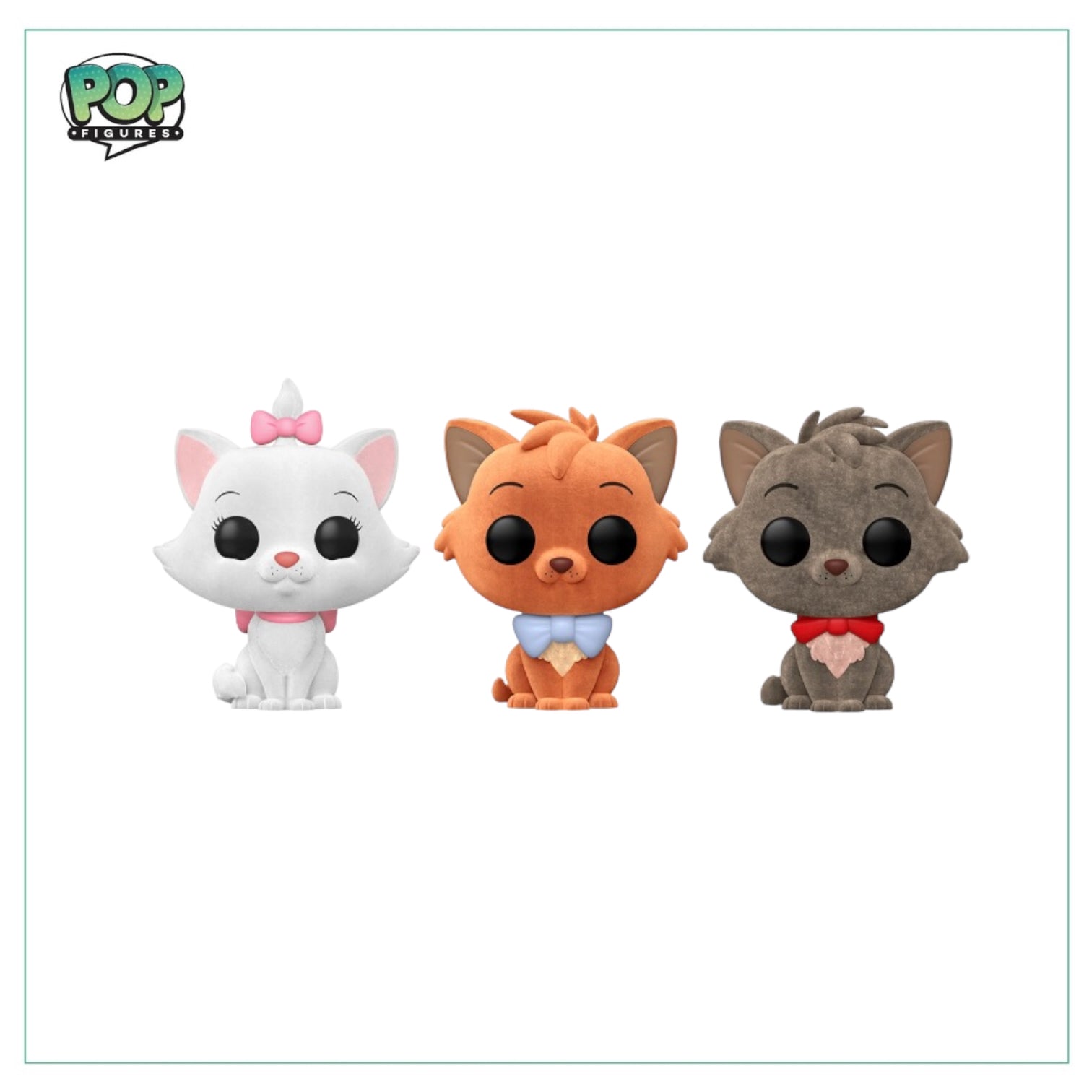 Marie / Toulouse / Berlioz (Flocked) 3 Pack Funko Pop! - Disney 100 - Walmart Exclusive - Condition 7/10
