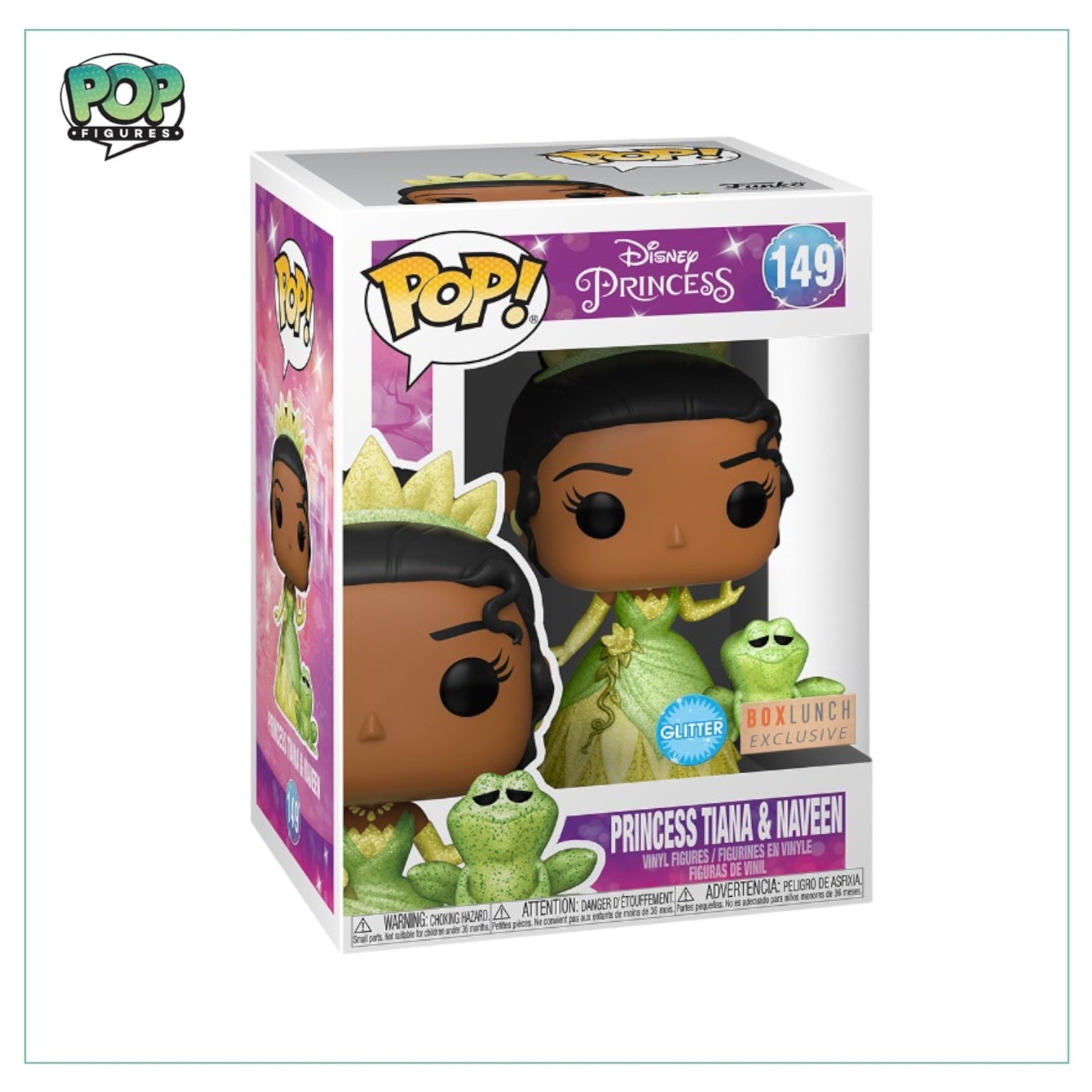 Princess Tiana & Naveen #149 Funko Pop! - Disney Princess - Glitter - Box Lunch Exclusive