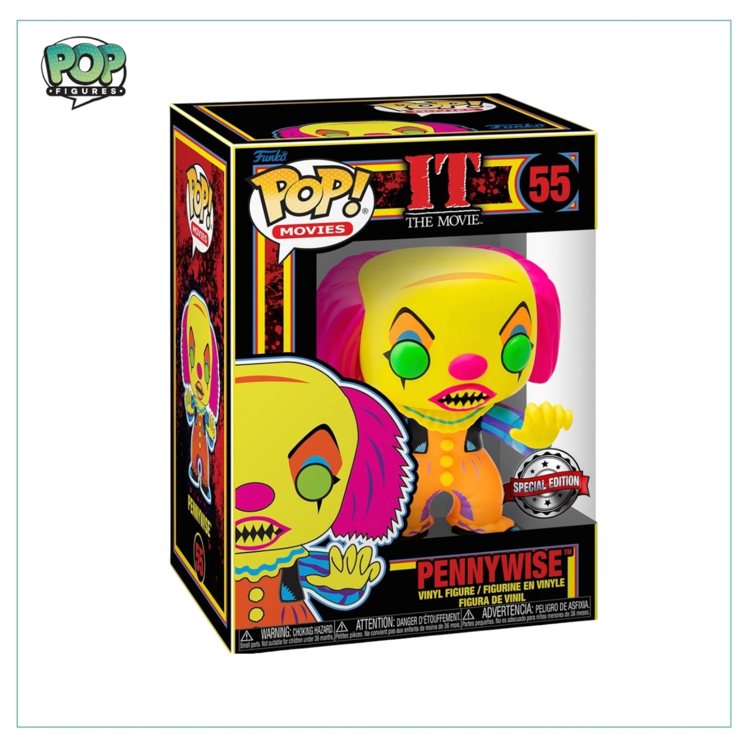 Pennywise #55 Funko Pop! - IT The Movie - Blacklight - Special Edition