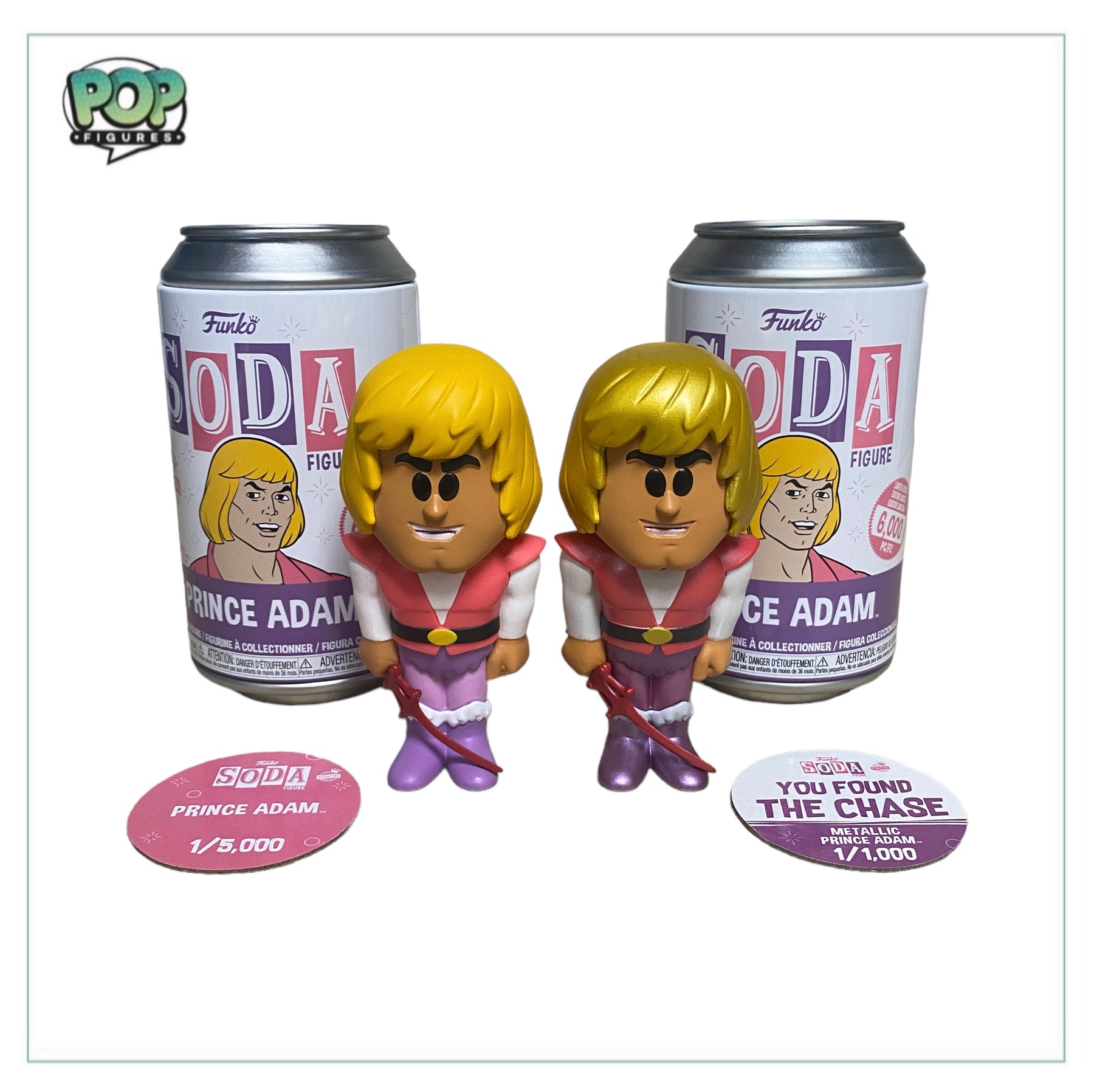 Prince Adam Common & Metallic Chase Funko Soda Vinyl Figure Pair! - International LE1/5000 & LE1/1000