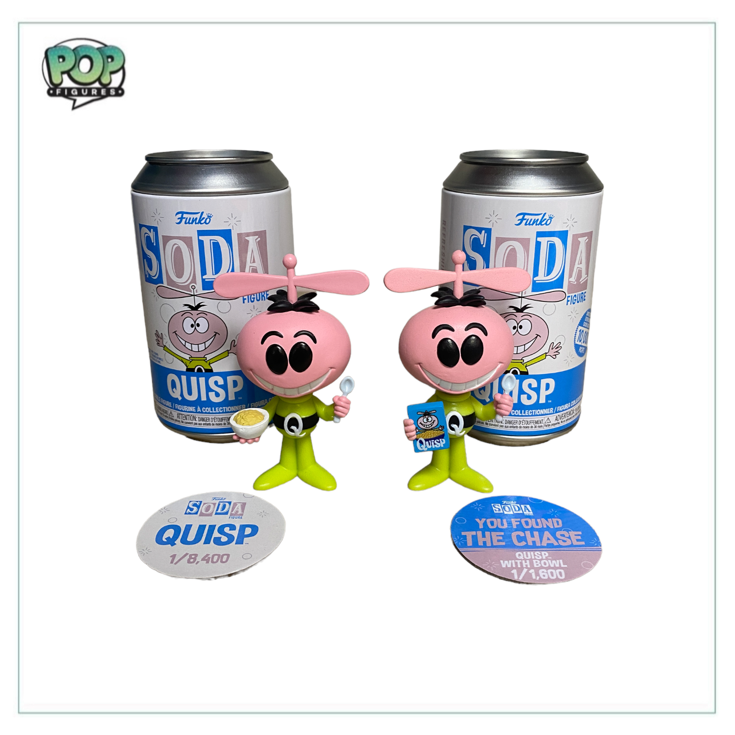 Quisp Common & w/ Box Glow Chase Funko Soda Vinyl Figure Pair! - LE1/8400 & LE1600