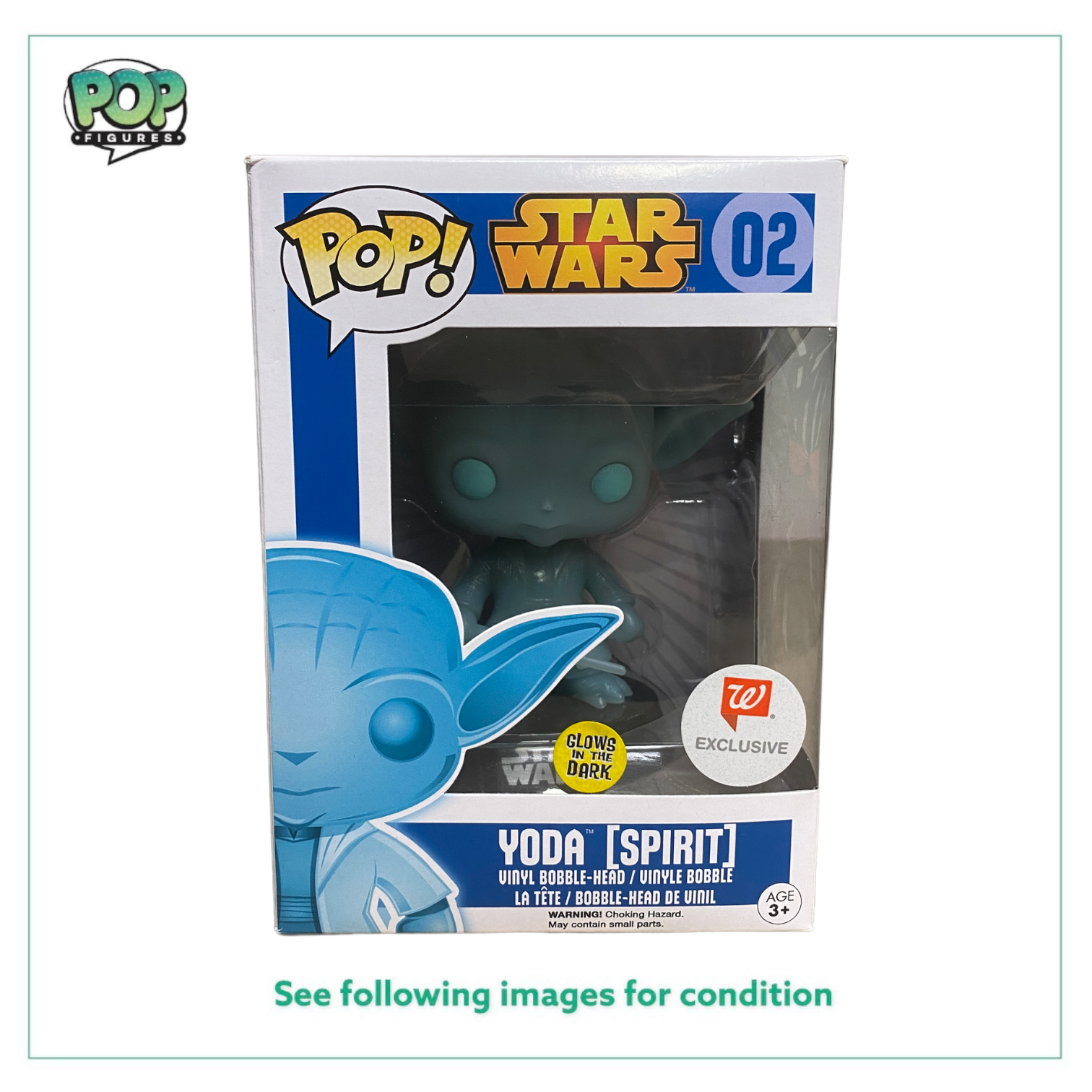 Yoda [Spirit] #02 (Glows In The Dark) Funko Pop! - Star Wars - Walgreens Exclusive - Condition 8/10