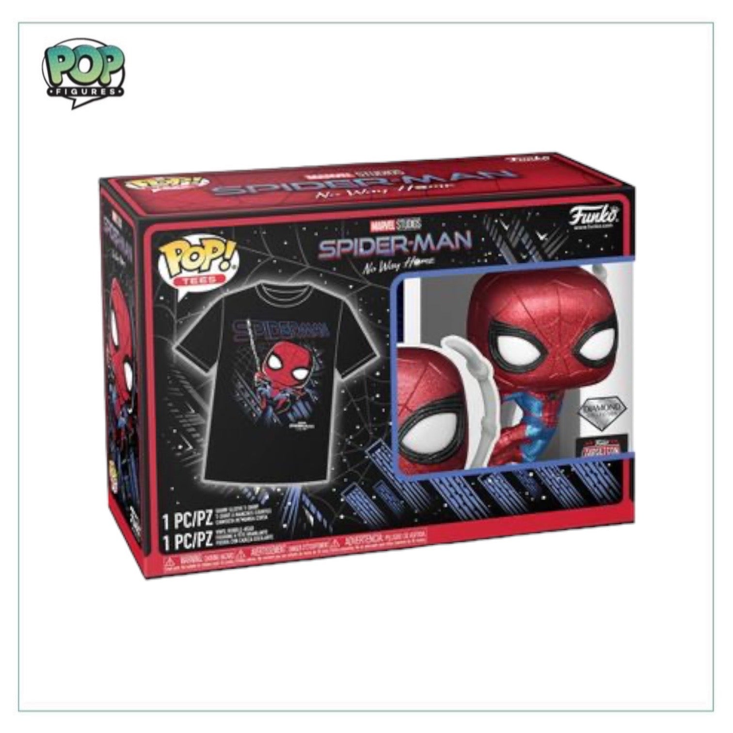 Pop & Tee - Spider-Man #1160 (Diamond Collection) Funko Pop! - Spider-Man No Way Home - Target Con 2023 Exclusive