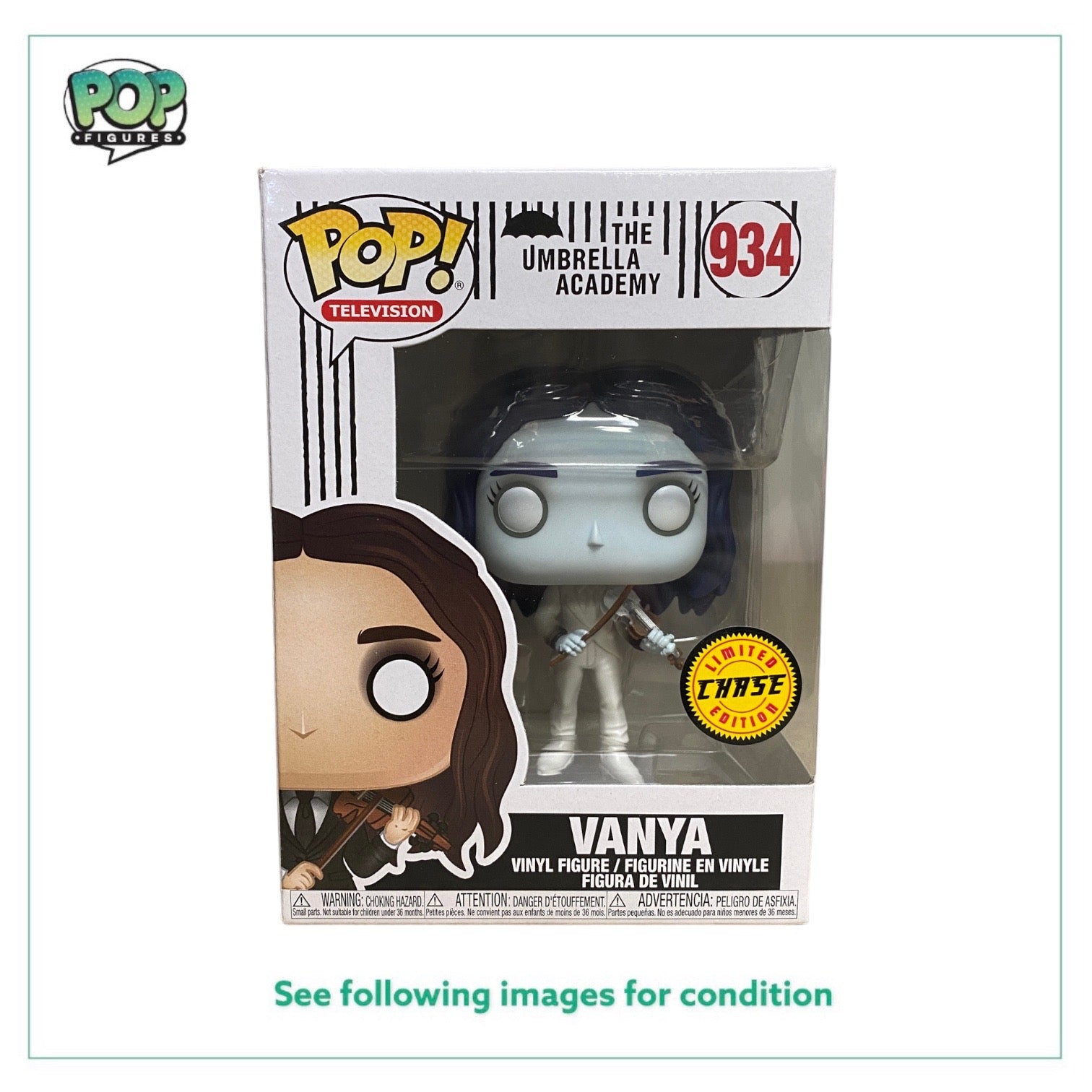 Vanya #934 (White Violin Chase) Funko Pop! - The Umbrella Academy - Condition 8.75/10