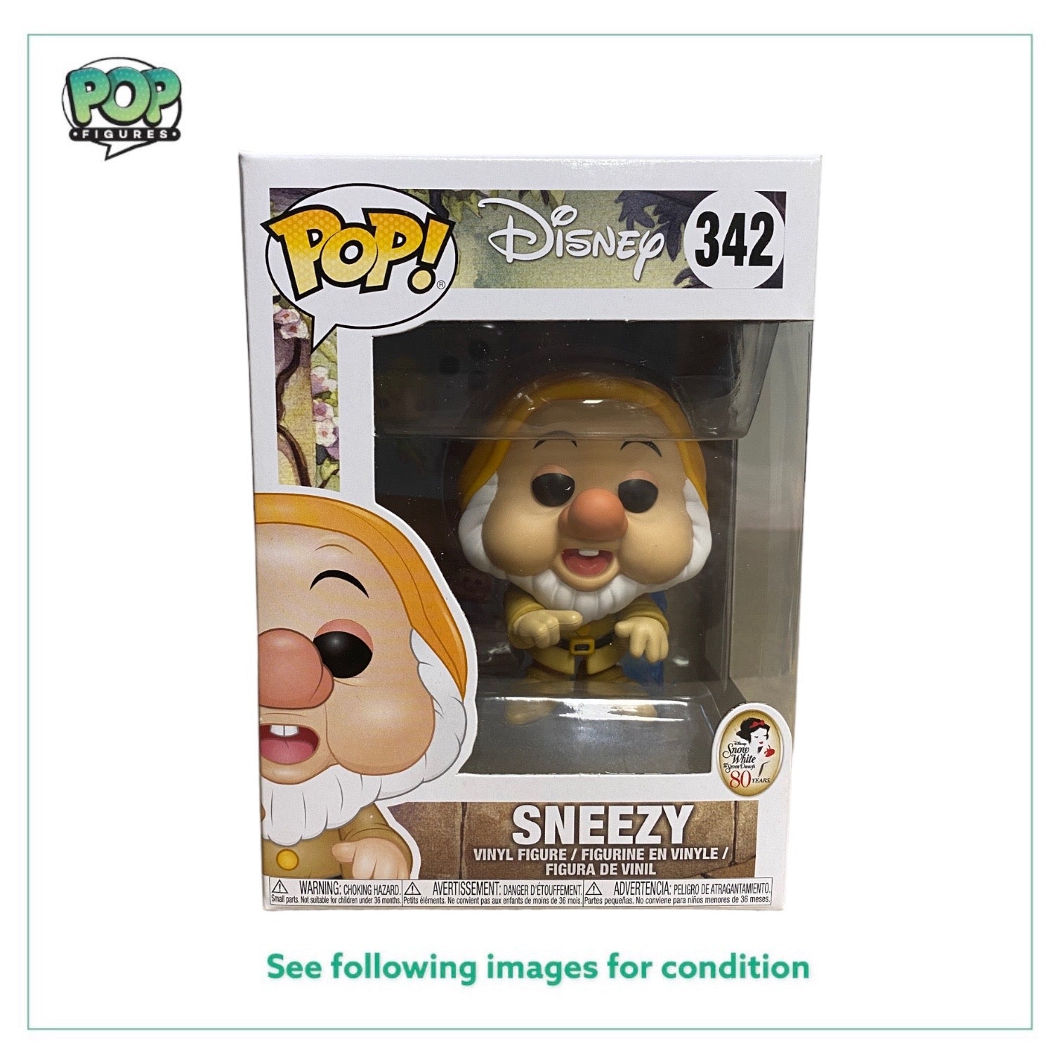 Sneezy #342 Funko Pop! - Disney - 2017 Pop! - Condition 9.5/10