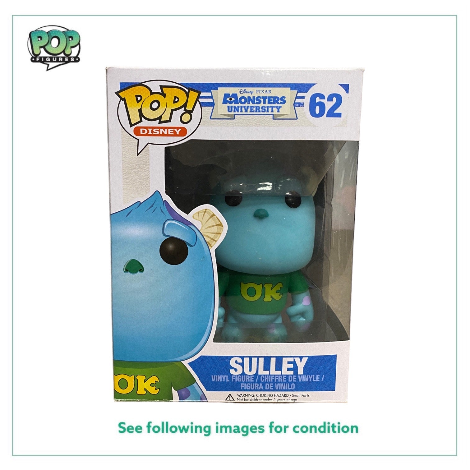 Sulley #62 Funko Pop! - Monsters University - 2013 Pop! - Condition 8.25/10