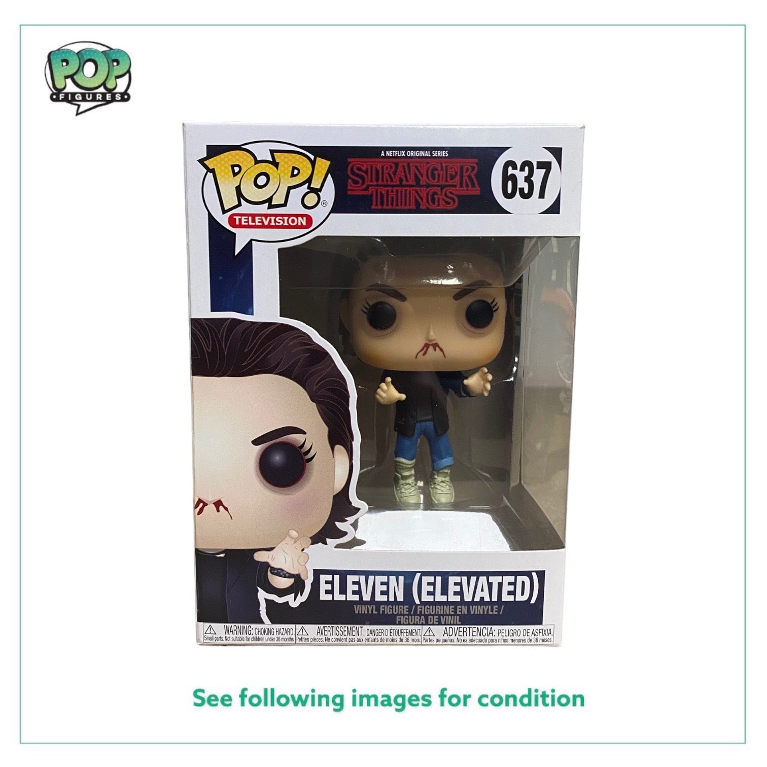 Eleven (Elevated) #637 Funko Pop! - Stranger Things - 2018 Pop! - Condition 9/10