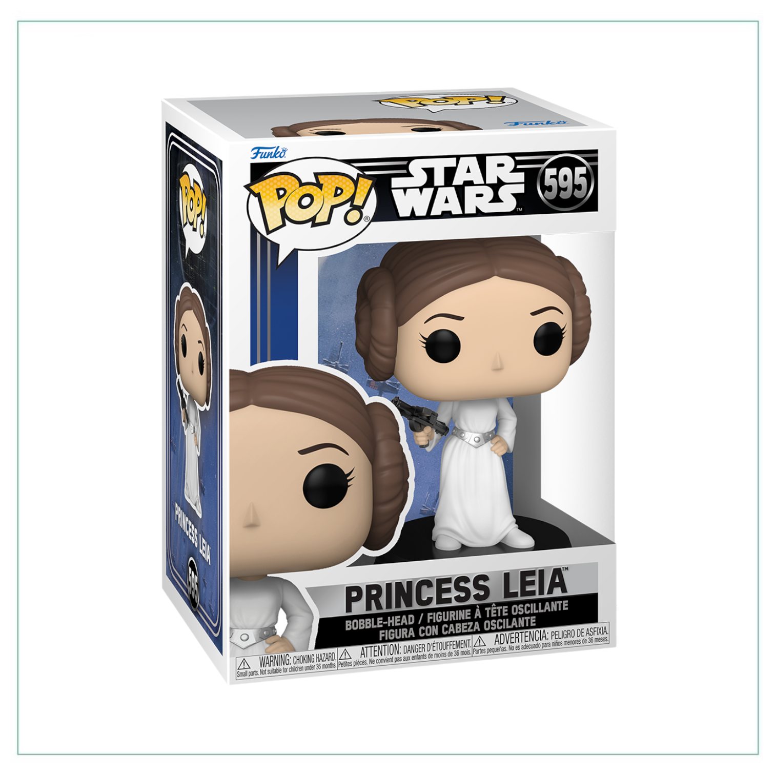 Princess Leia #595 Funko Pop! from Star Wars: A New Hope, featuring her classic look and determined expression.