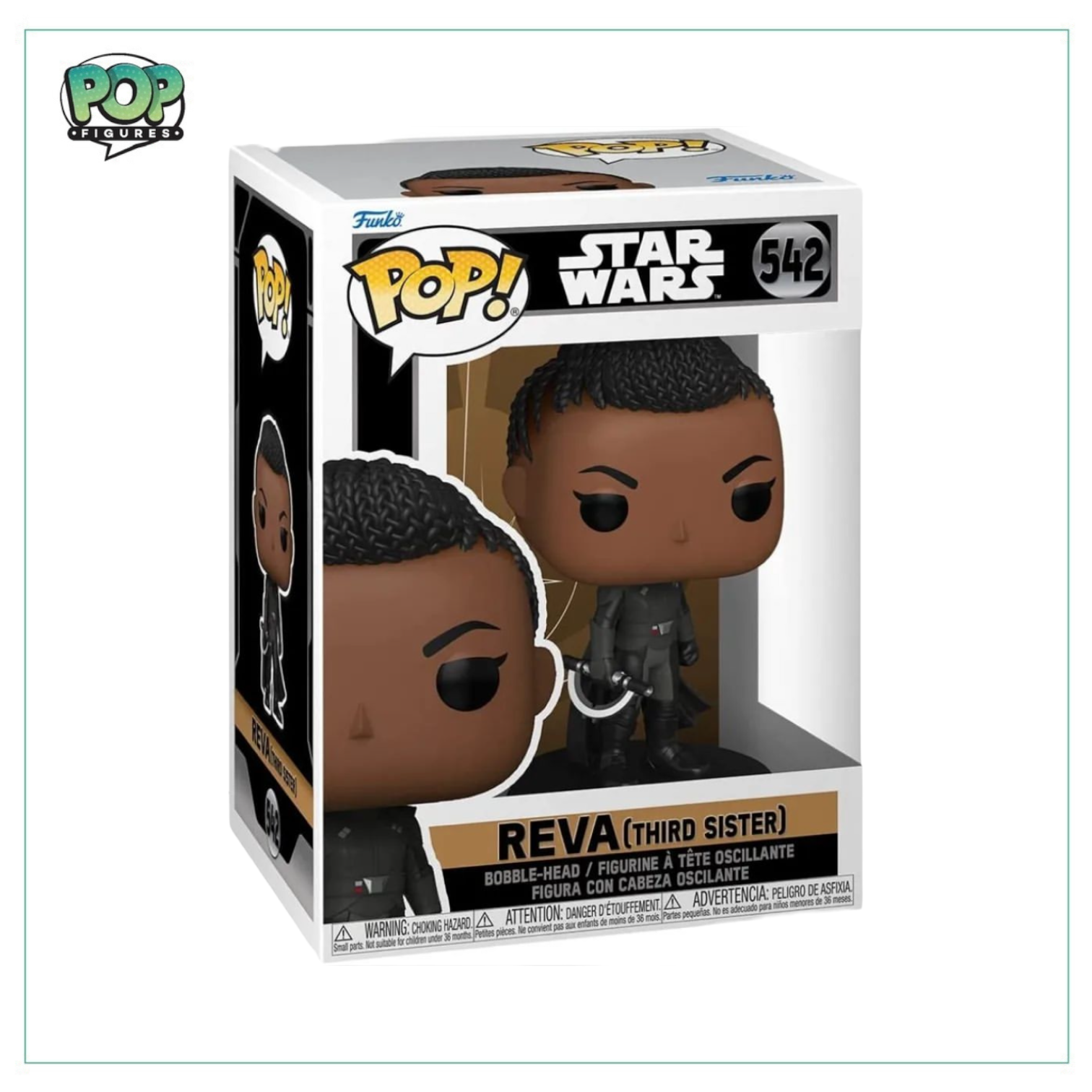 Reva (Third Sister) Funko Pop! from Star Wars: Obi-Wan Kenobi, featuring her iconic look and vibrant colors.