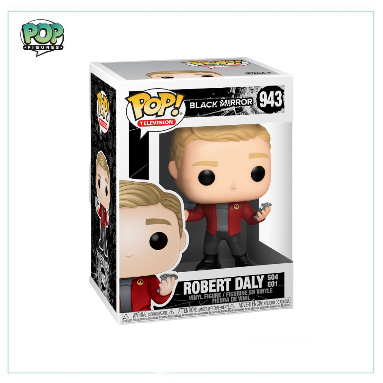 Robert Daly Funko Pop! from Black Mirror, Season 4, Episode 1, featuring his distinct look and vibrant colors.