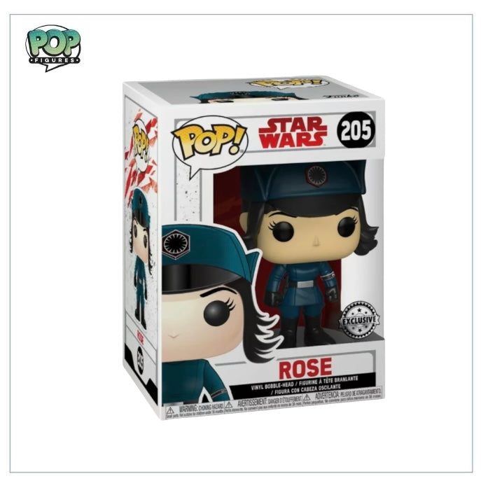 Funko Pop! Rose #205 from Star Wars, exclusive edition, featuring her iconic look and vibrant colors.