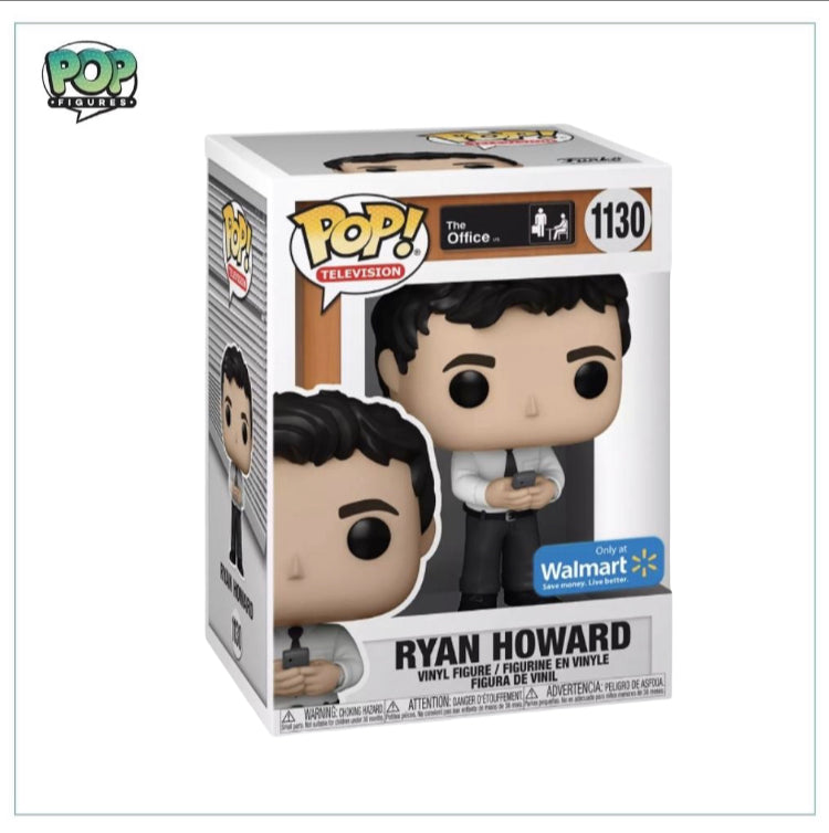 Ryan Howard Funko Pop! #1130 from The Office, a Walmart exclusive collectible figure with a playful design.