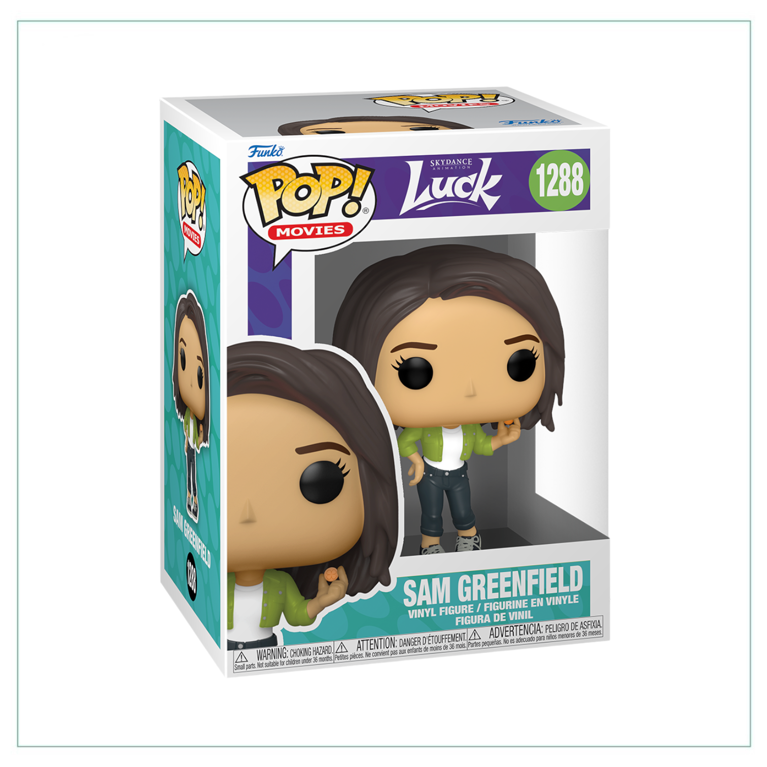 Sam Greenfield #1288 Funko Pop! from Luck, showcasing a playful design with bright colors and a happy demeanor.