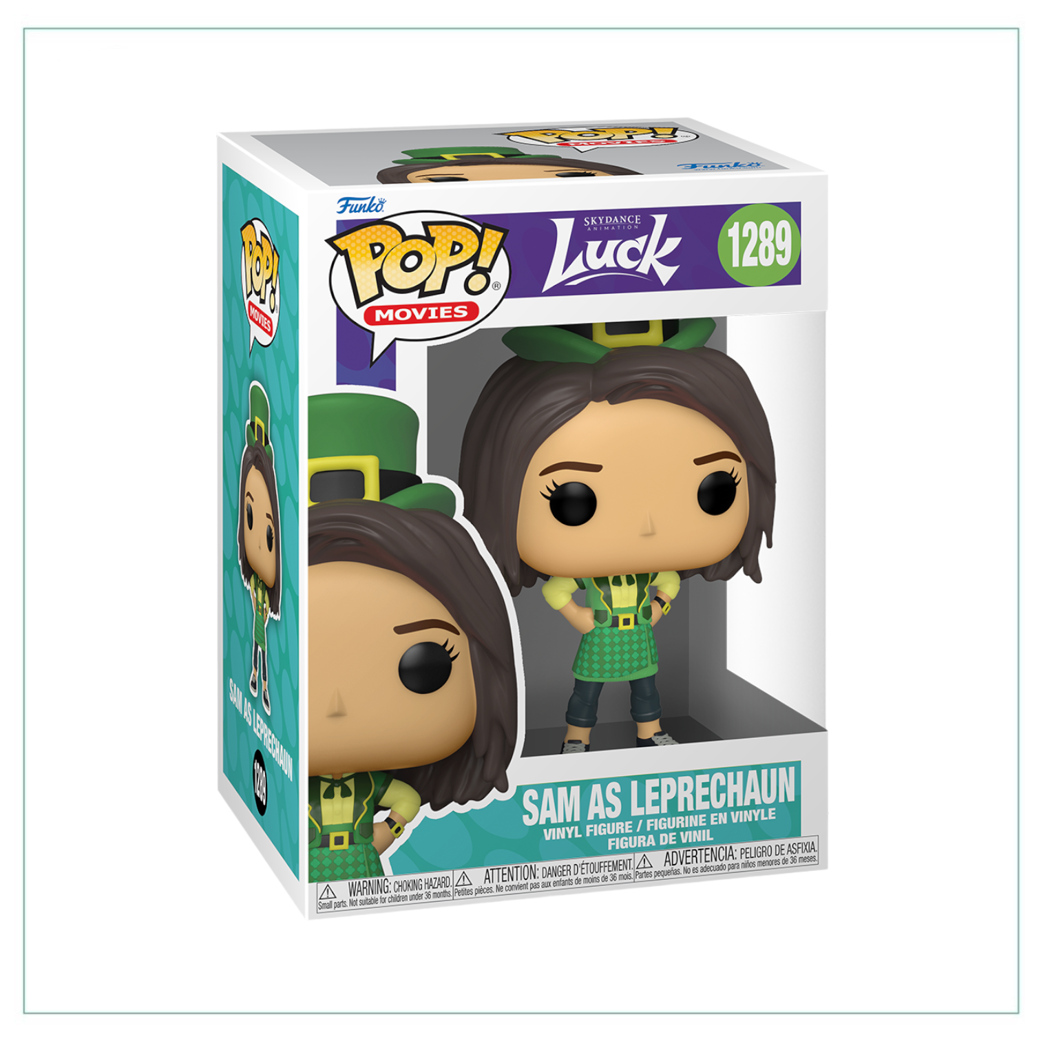 Funko Pop! Sam as Leprechaun #1289, showcasing a playful leprechaun figure adorned in green with a charming expression.