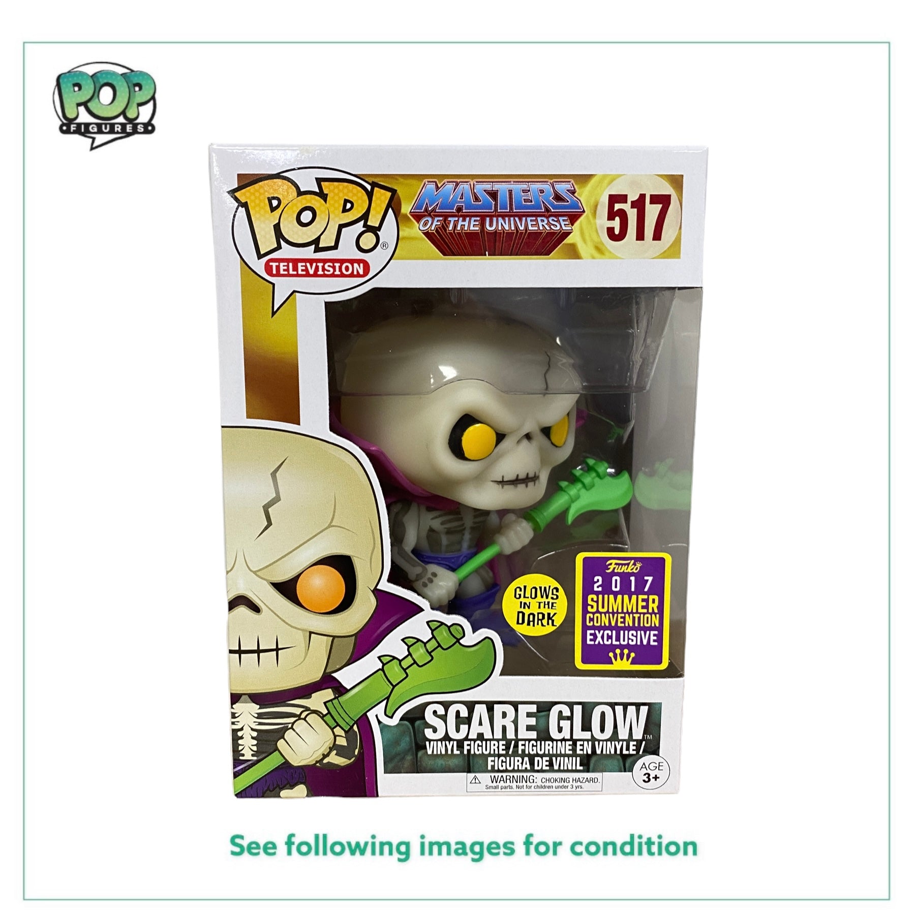 Scare Glow Funko Pop! from Masters of The Universe, glows in the dark, SDCC 2017 exclusive, in great condition (9/10).
