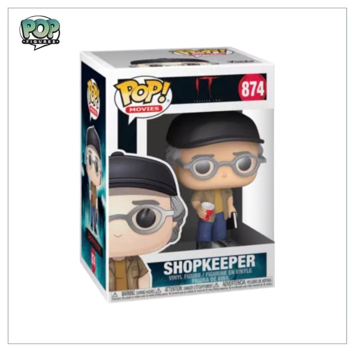 IT: Chapter Two Shopkeeper #874 Funko Pop! collectible, showcasing intricate details and a unique character design.