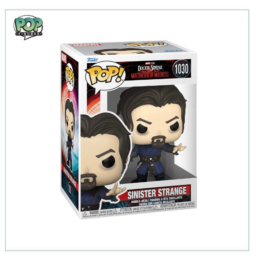Sinister Strange Funko Pop! from Dr. Strange and the Multiverse of Madness, showcasing a unique and colorful character design.