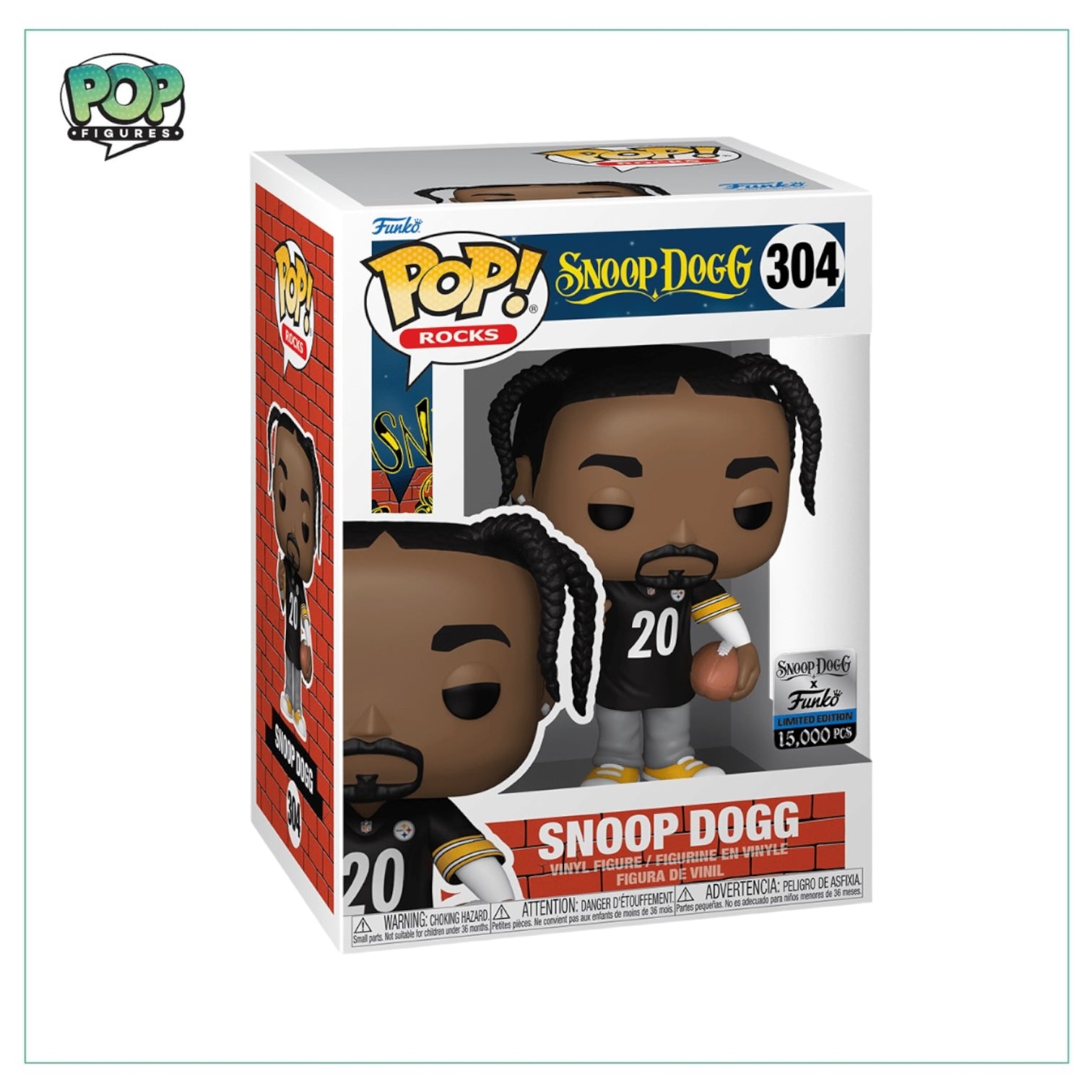 Snoop Dogg Funko Pop in Steelers jersey, exclusive edition from The Dogg House, limited to 15,000 pieces.