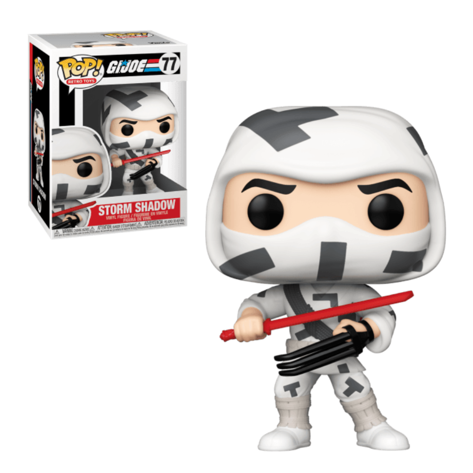 Funko Pop! figure of Storm Shadow #77 from G.I. Joe, showcasing the iconic character in a collectible design.