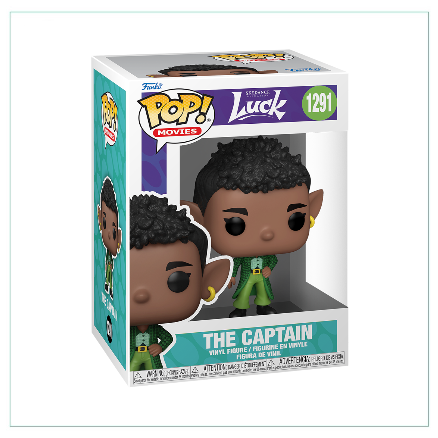 Funko Pop! figure of Captain #1291, showcasing a vibrant design with a playful expression and unique details.