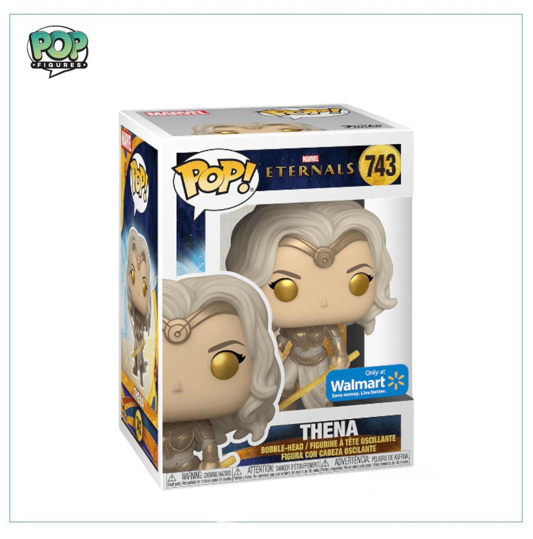 Thena #743 Funko Pop! figure from Marvel, featuring a detailed design, exclusive to Walmart.
