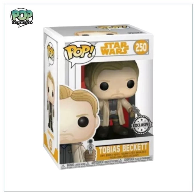 Tobias Beckett #250 Funko Pop! figure from Star Wars, featuring exclusive design and vibrant colors.