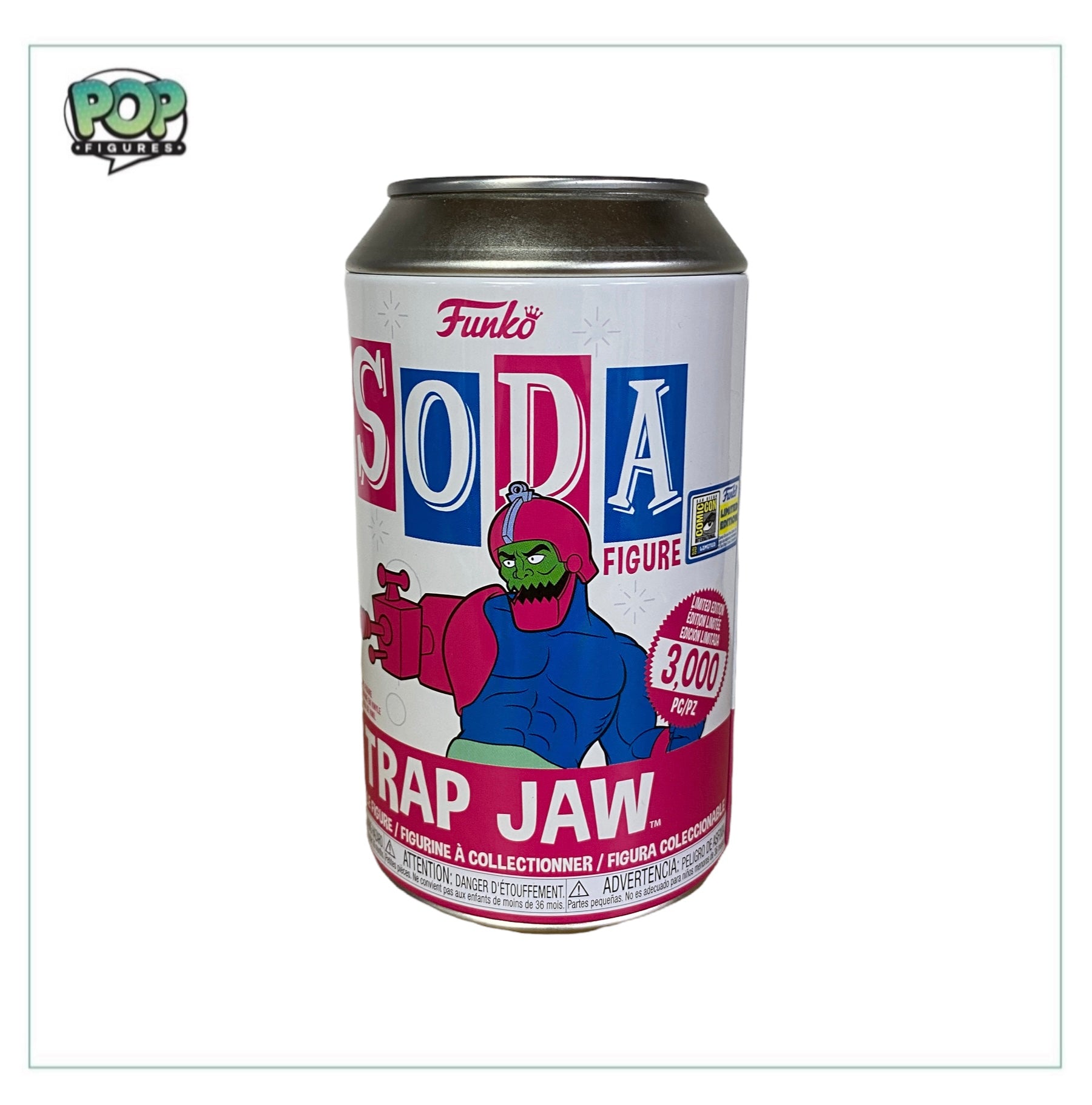 Trap Jaw Funko Soda figure from Masters of the Universe, exclusive SDCC 2020, limited edition of 3000 pieces.