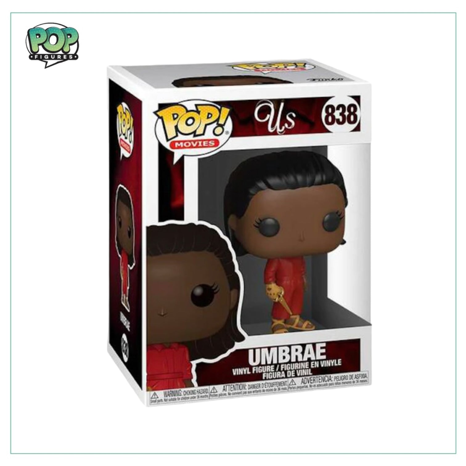 Umbrae #838 Funko Pop! from "Us," showcasing a unique character design with intricate details and bold colors.