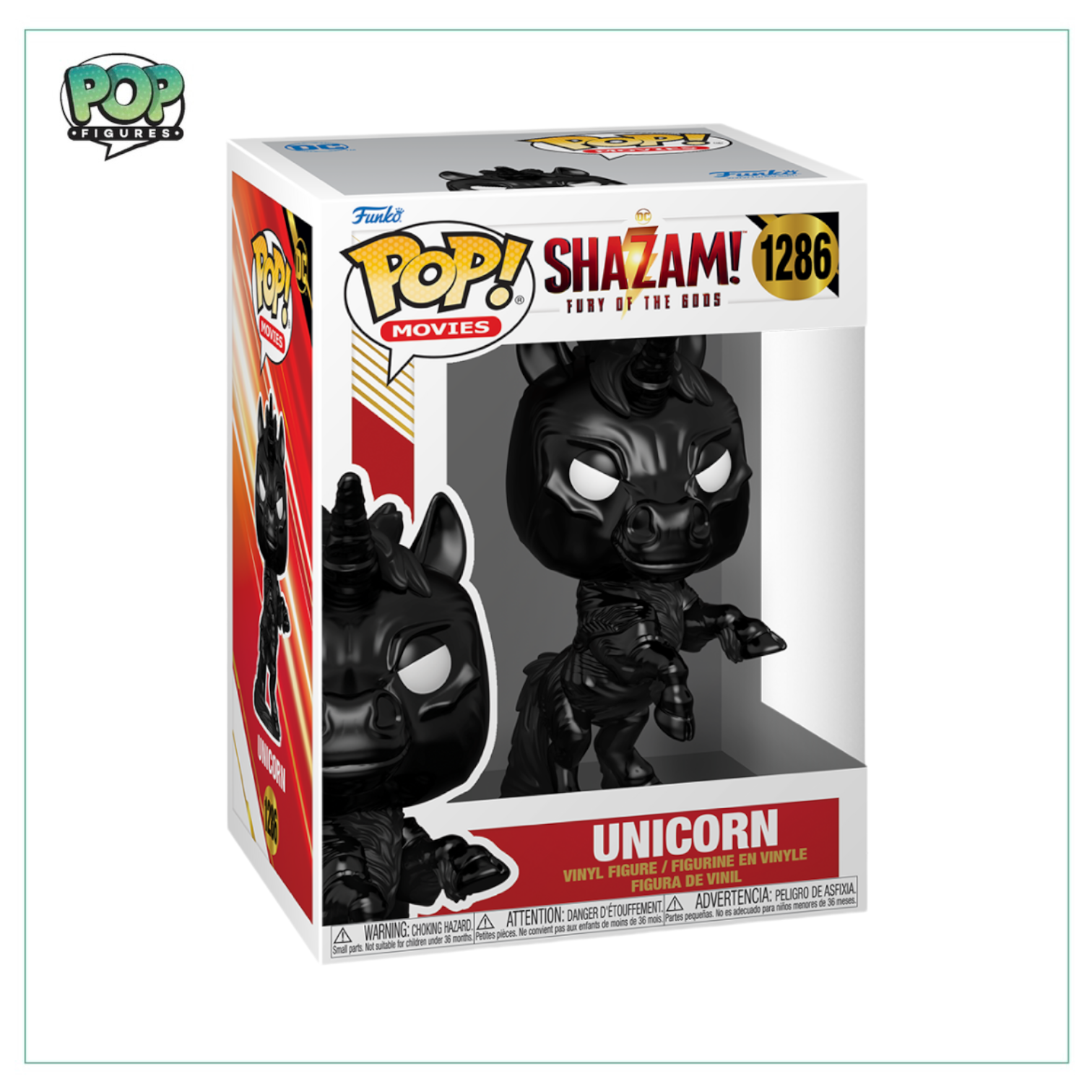 Colorful Unicorn #1286 Funko Pop! from Shazam, showcasing a whimsical design that adds charm to any collection.
