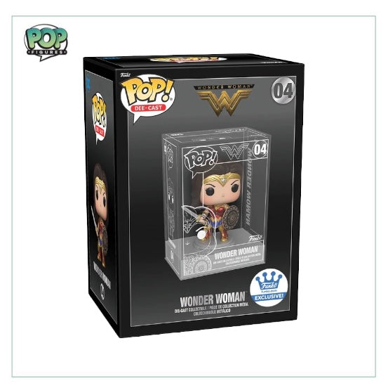 Wonder Woman #04 Die Cast Funko Pop! figure, sealed and exclusive from Funko Shop, showcasing the iconic superhero.