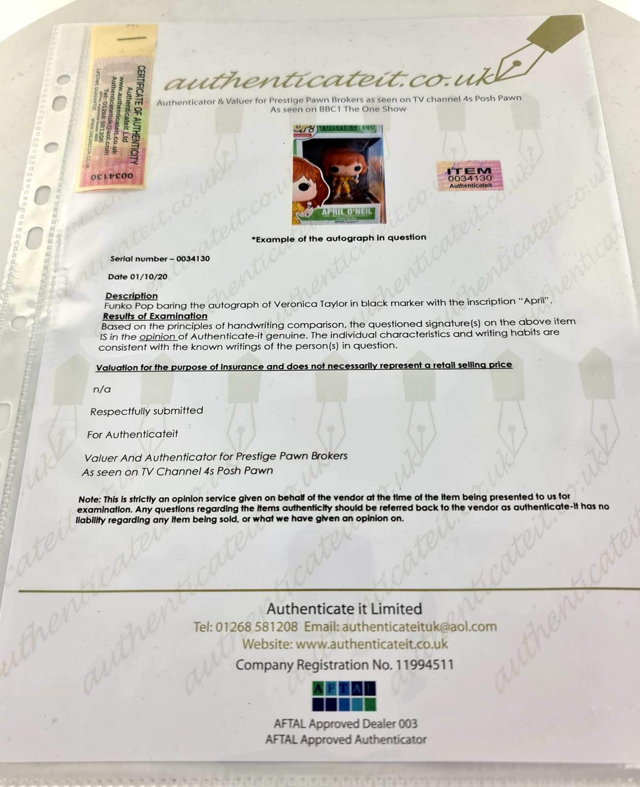 April O'Neil Signed Funko Pop Vinyl - Pop Figures | Funko | Pop Funko | Funko Pop