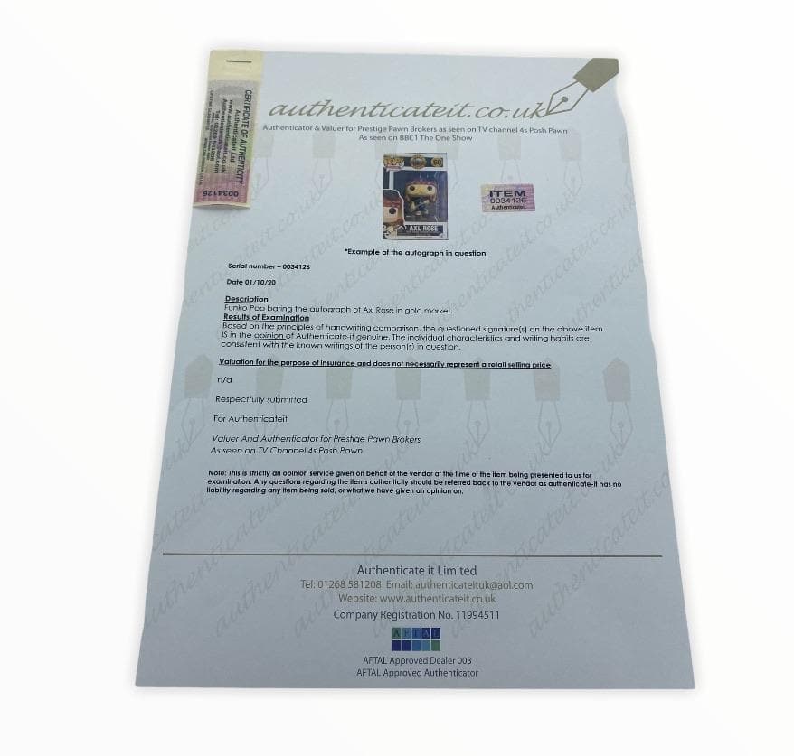 Axl Rose Guns n Roses Signed Funko POP Vinyl - Pop Figures