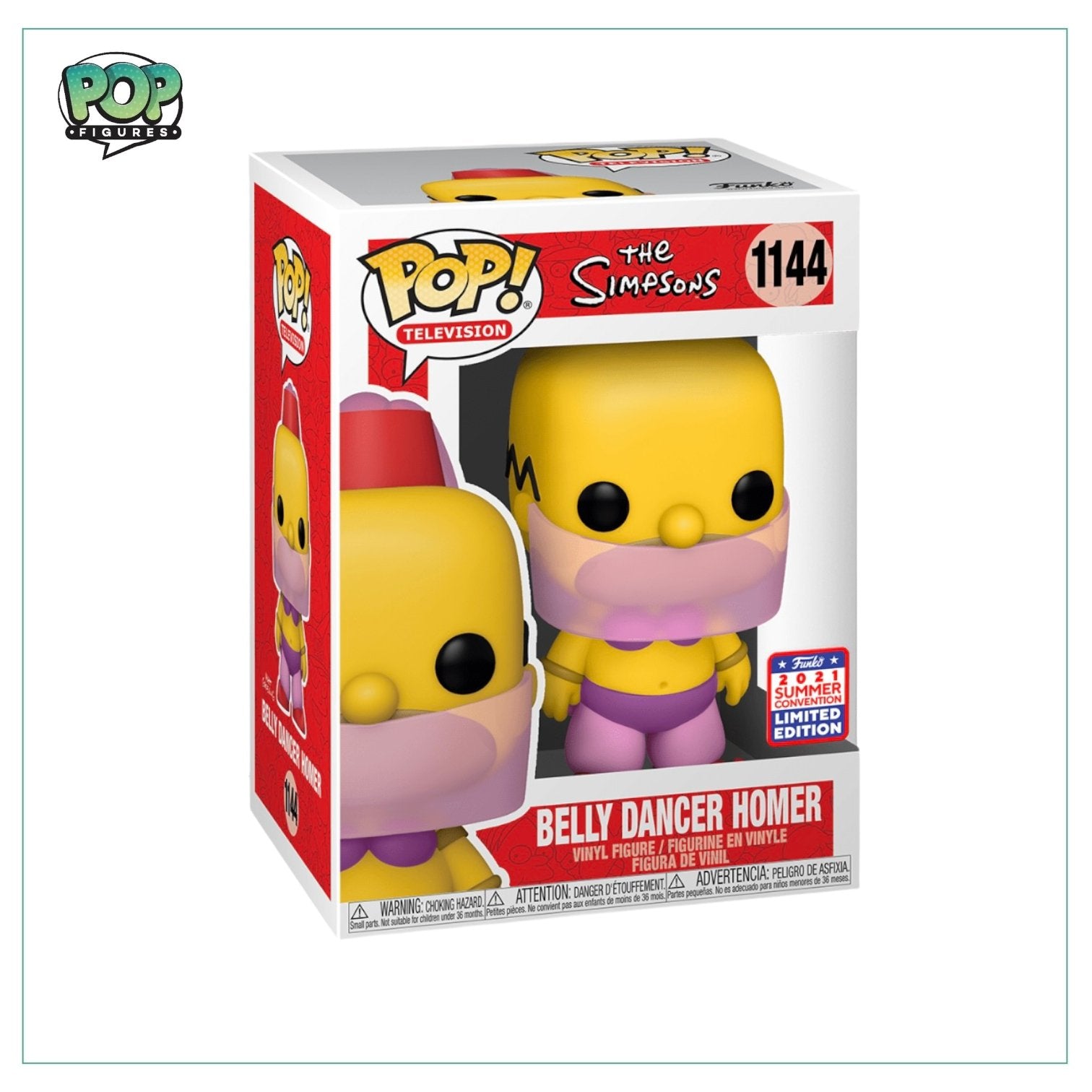 Belly Dancer Homer #1144 Funko Pop! The Simpsons - 2021 Virtual Funkon (Shared Sticker) - PREORDER - Pop Figures | Funko | Pop Funko | Funko Pop