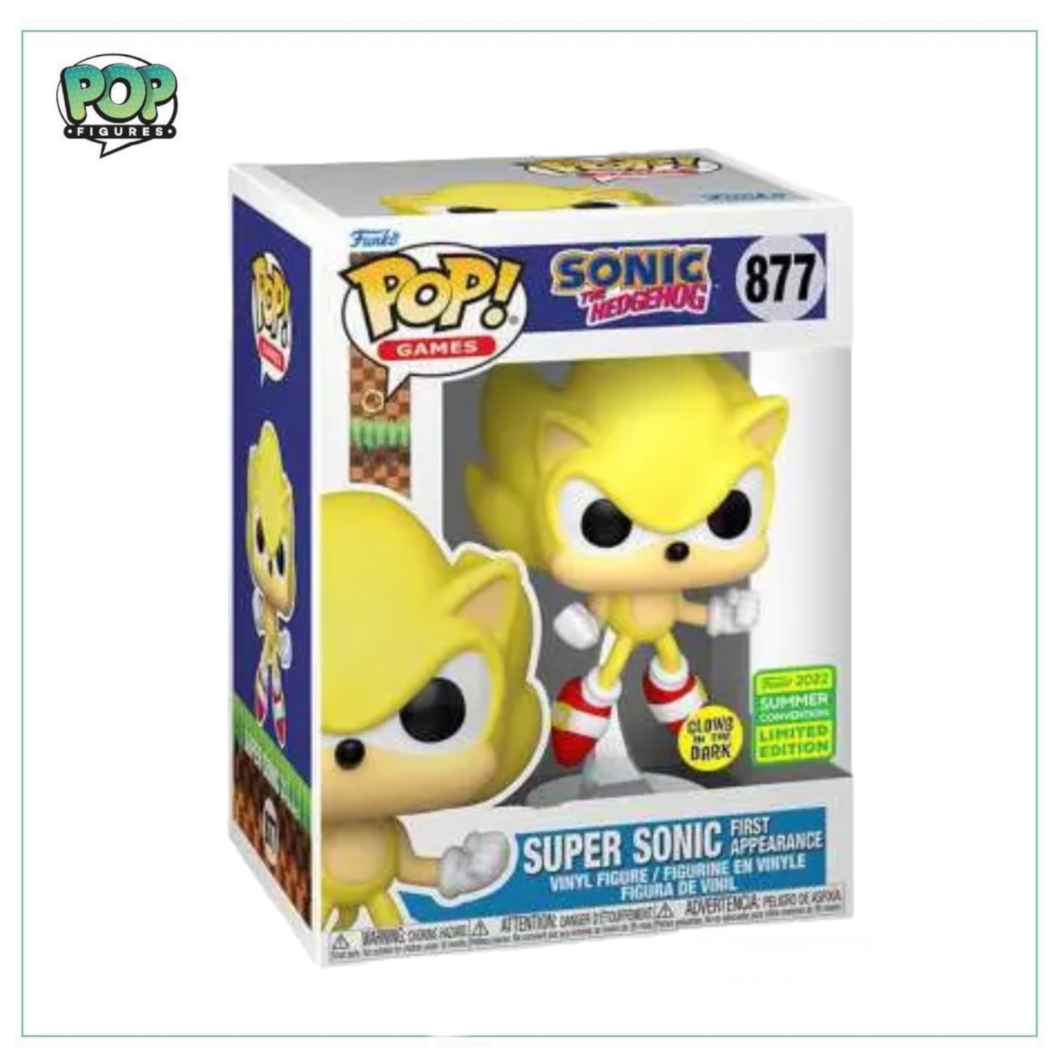 Super Sonic First Appearance (Glows In The Dark) #877 Funko Pop! Sonic The Hedgehog - 2022 SDCC Shared Exclusive