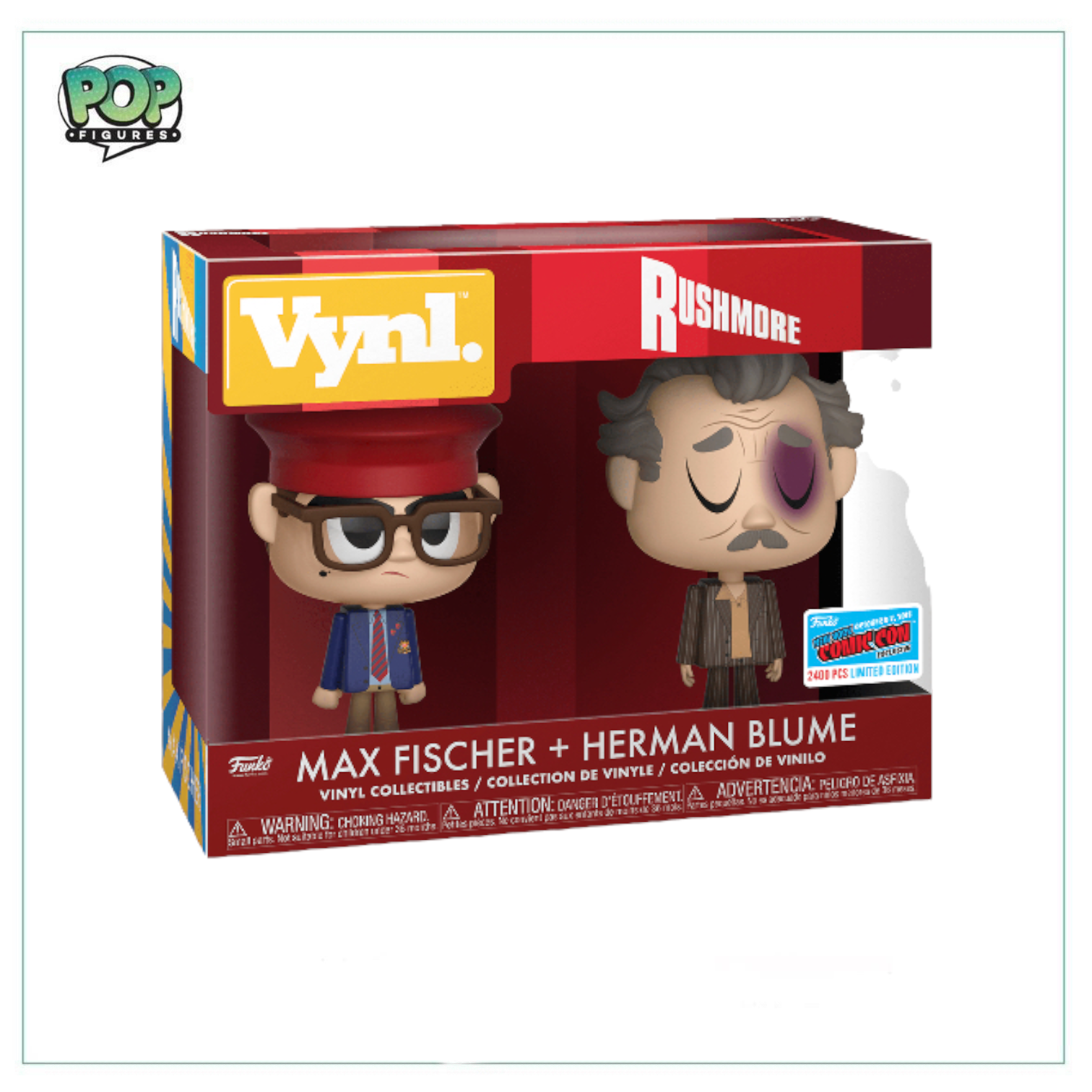 Max Fischer & Herman Blume 2 Pack Deluxe Vinyl! Rushmore, 2018 NYCC, 2,400pcs Limited Edition