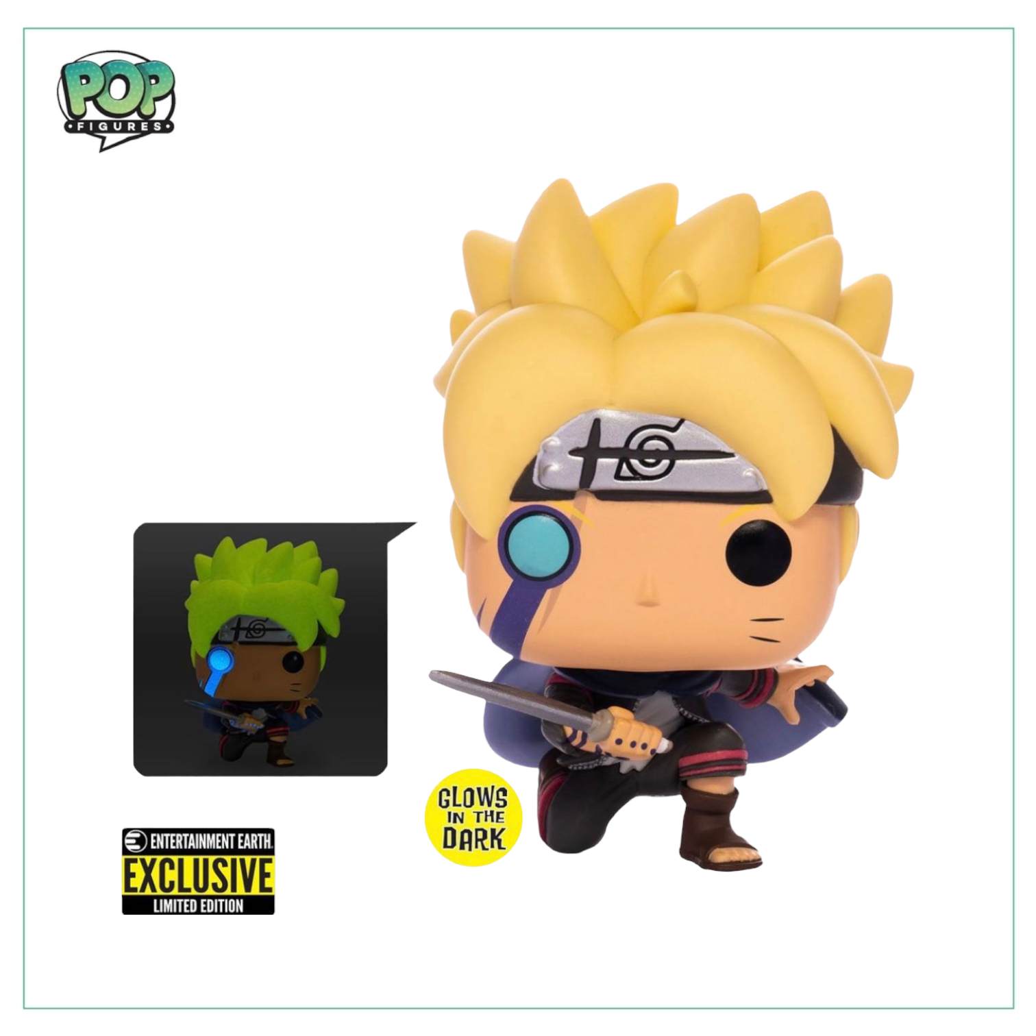 Boruto W/ Marks #1035 (Glows in the Dark) Funko Pop! - Boruto - Entertainment Earth Exclusive