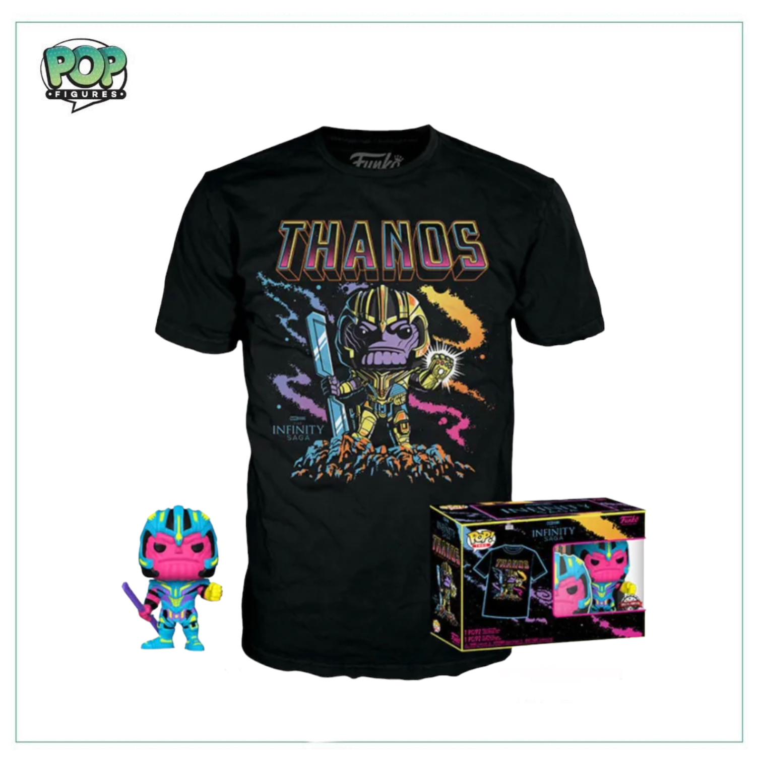 POP! & Tee - Marvel The Infinity Saga - Thanos Blacklight