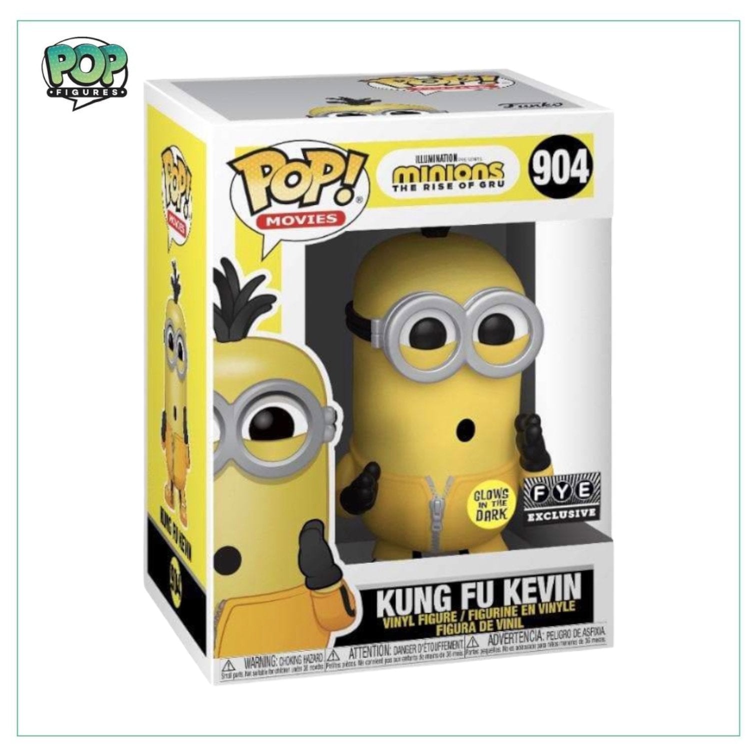 Kung Fu Kevin (Glow In The Dark) #904 Funko Pop! Minions: The Rise Of Gru, FYE Exclusive - Pop Figures | Funko | Pop Funko | Funko Pop