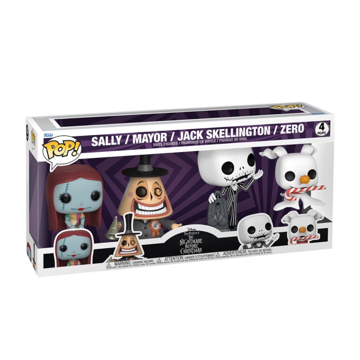 Sally/ Mayor/ Zero/ Jack Skellington  4 Pack Funko Pop! - The Nightmare Before Christmas