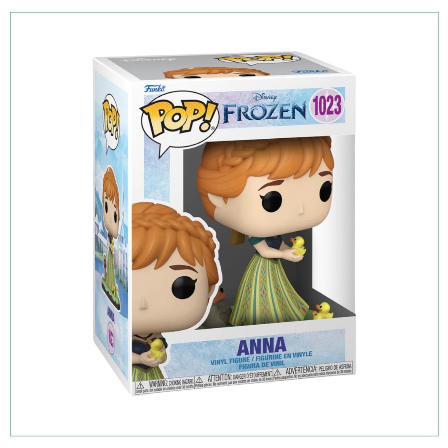 Disney Princess Anna Funko Pop! #1023, showcasing her iconic dress and playful pose, perfect for collectors.