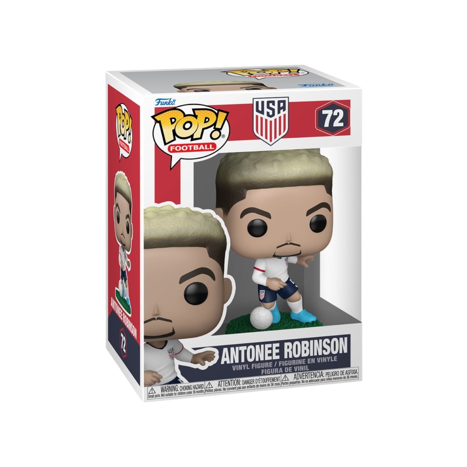 Funko Pop! vinyl figure packaging with Antonee Robinson on a white background